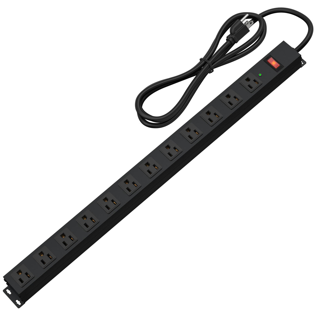 12 Outlet Long Power Strip Surge Protector With 2100 Joules, 6Ft Power Cord, Wide Spaced Outlet Power Bar, Overload Protection S
