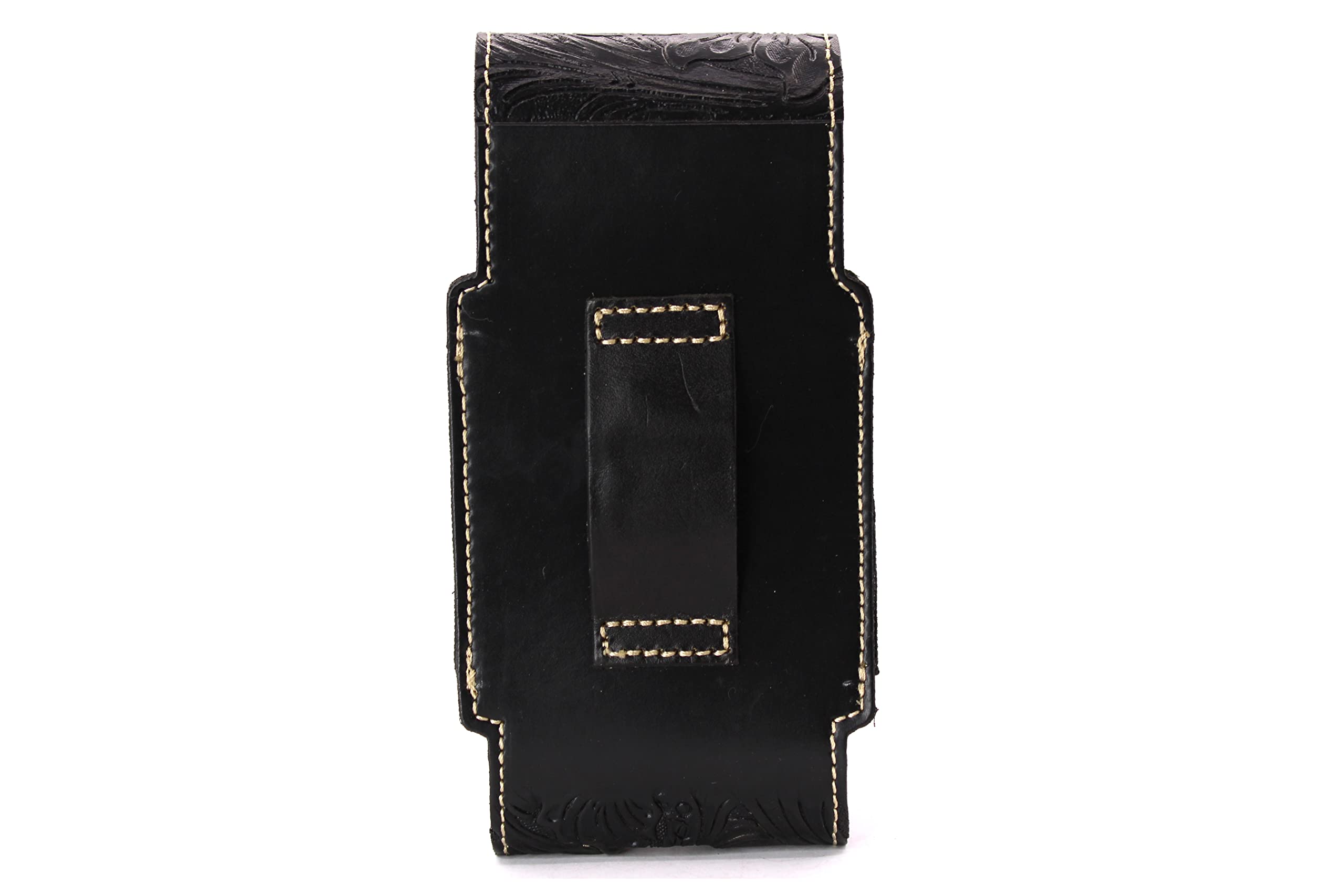 West Star Leather Phone Holster Universal Cellphone Holder Pouch With Belt Loop Magnetic Closure 327B 2 Horse Bk