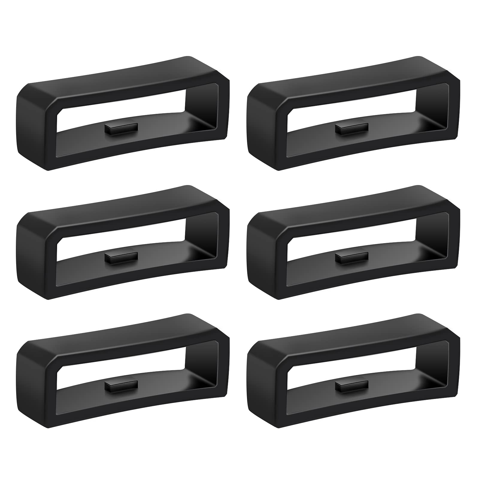Savita 6 Pcs 22Mm Watch Strap Holder Loop, Silicone Watch Band Keeper Retainer Fastener Ring Parts For Smart Watch Band Wristban