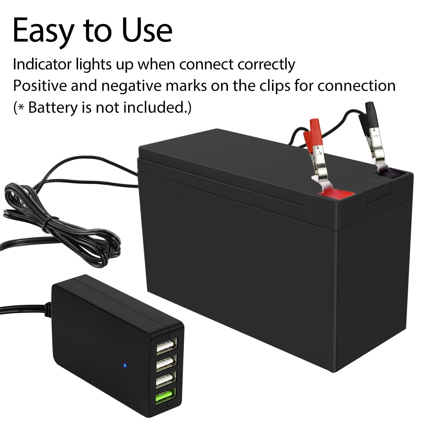 Lemotech Dc Converter With Battery Clip 12V 24V To 5V Step Down 4 Port Usb Power Adapter Charger Portable For Iphone Ipad Androi