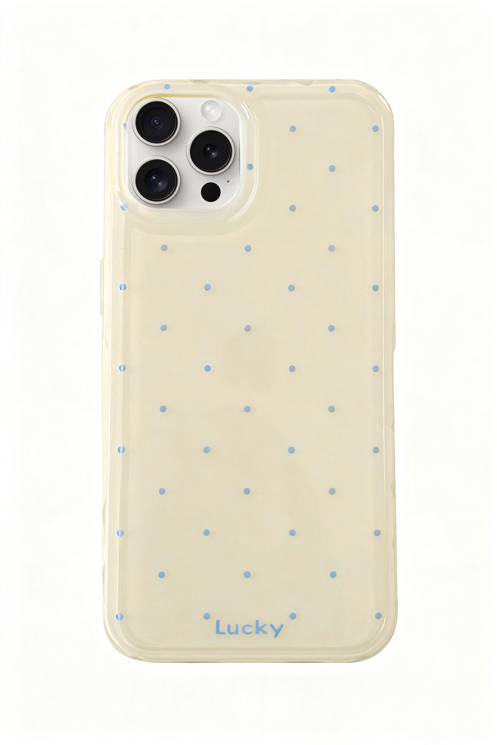 Dwginnt for iPhone 14 Pro Max Cute Polka Dot Phone Case Soft TPU Durable Protective Aesthetics Design Cover for Girls Women-Yell