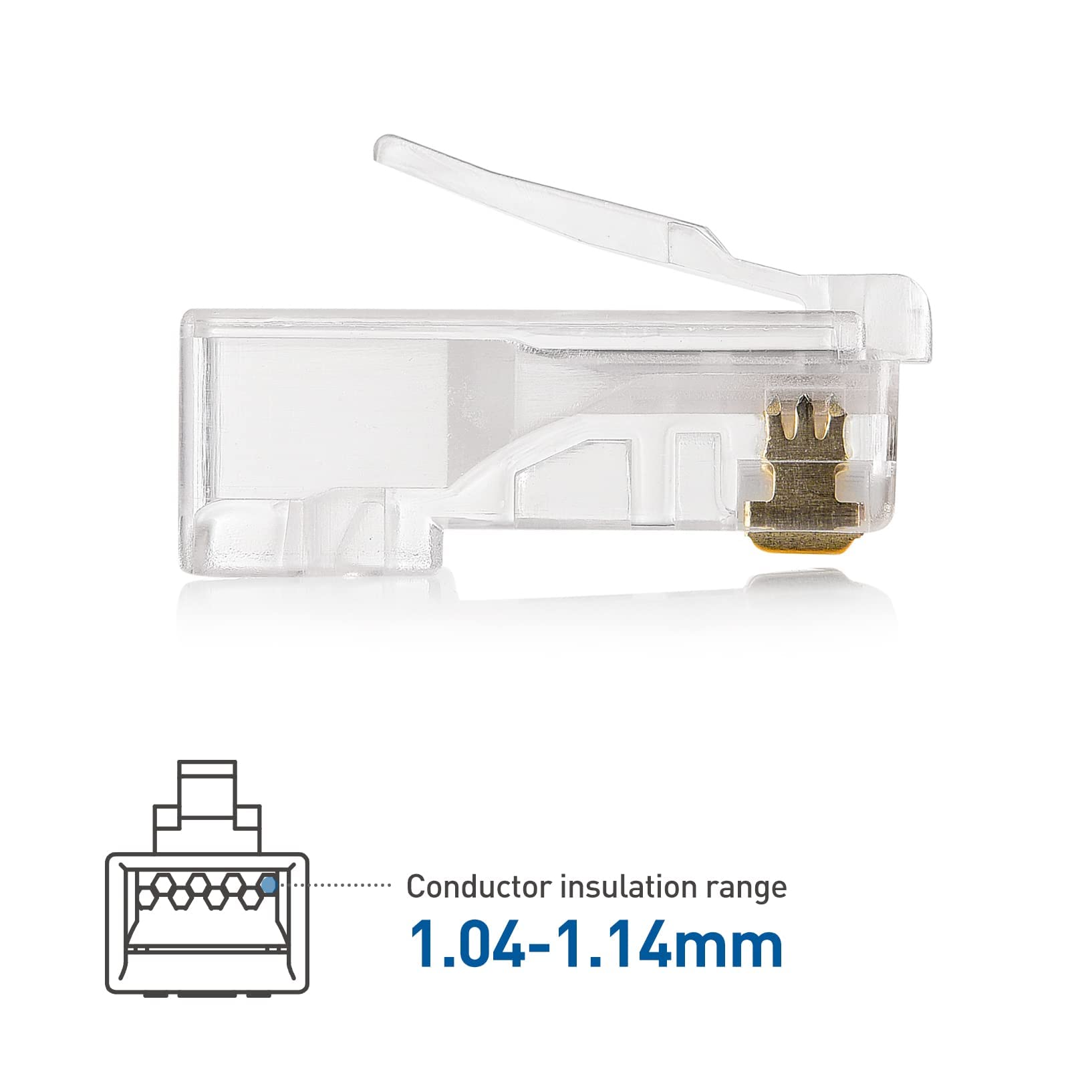 Cable Matters 100 Pack Cat 6 RJ45 Modular Plugs for Large Diameter Cable