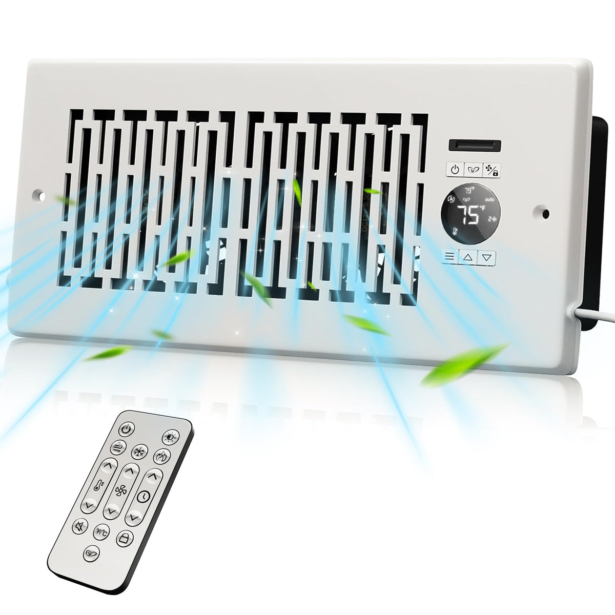 Motctqvd Register Booster Fan Fits 4    X 10    Register Holes, Smart Control Heating Cooling Ac Vent Fan, 10-Speed Quiet Regist