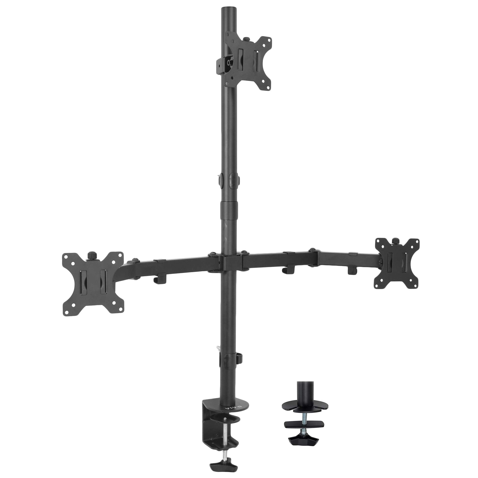 VIVO Triple LCD Monitor Desk Mount Stand Heavy Duty and Fully Adjustable, 3 Screens up to 30 inches STAND V003T