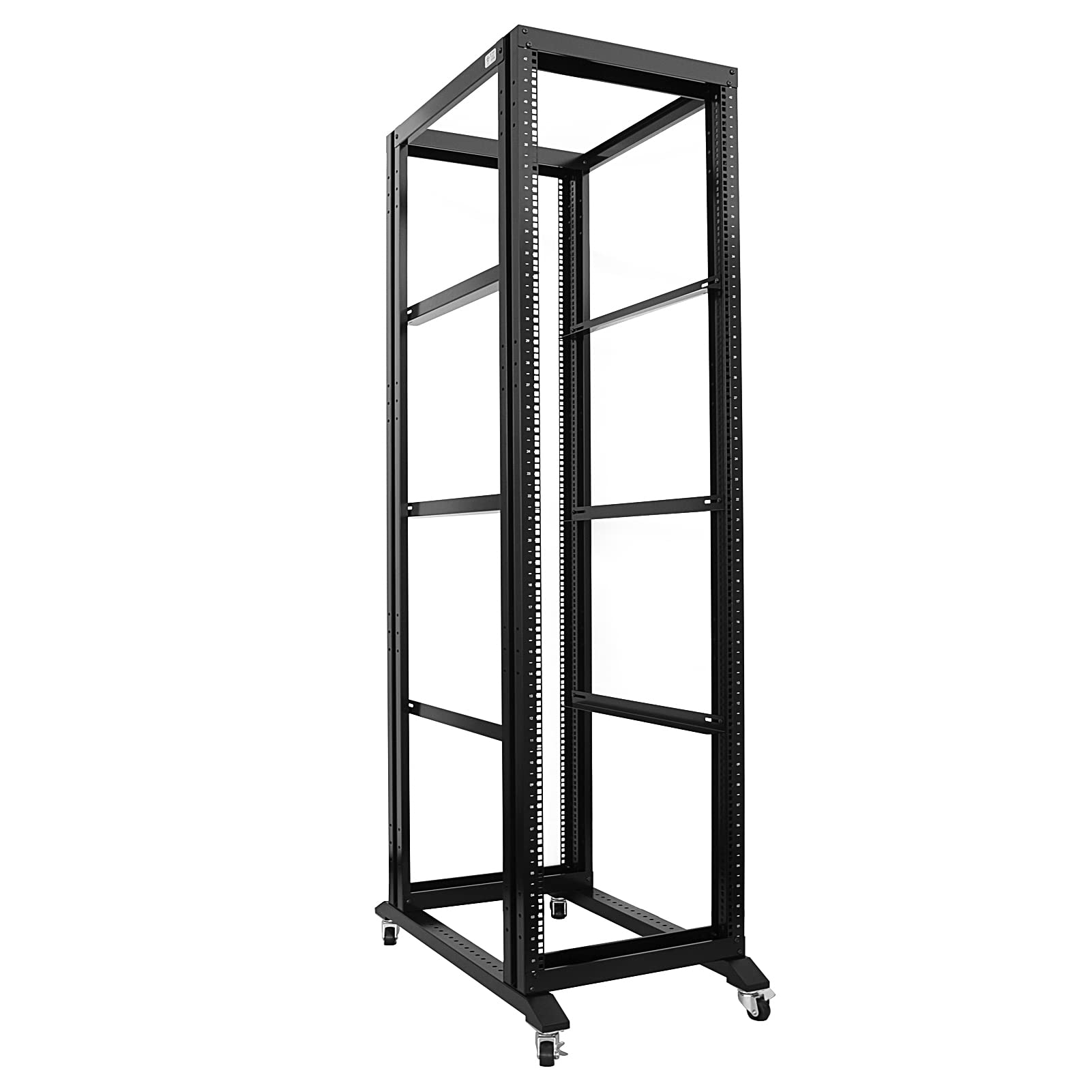 RAISING ELECTRONICS 42U 4 Post Open Frame 19inch Server/Audio Steel Rack 31inch Deep Aluminum UL Certified