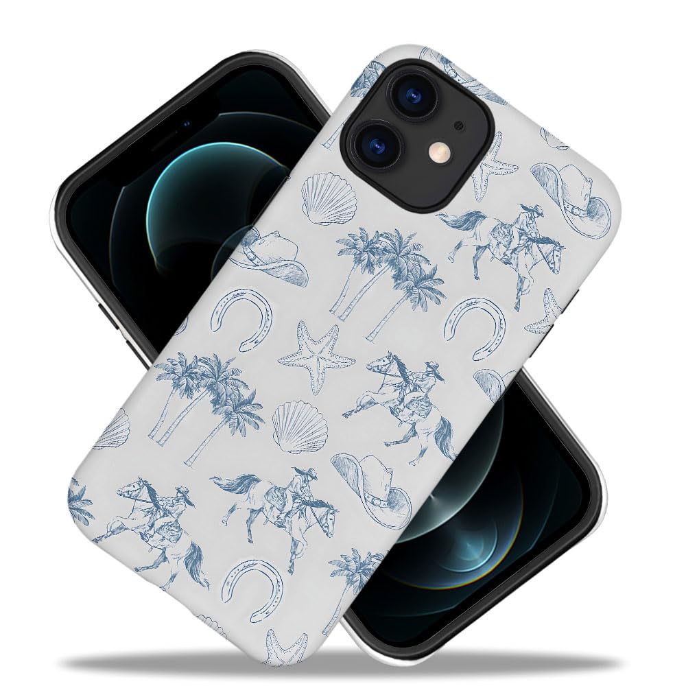 Generic Case For Iphone 11 - [Drop Protection Phone Cover] - Hybrid Case For Girl Women - Coastal Beach Horse West
