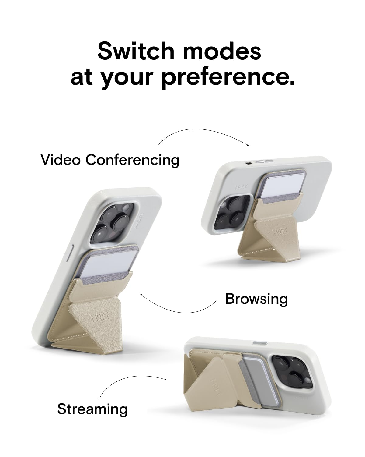 Moft Magnetic Wallet Stand Compatible With Iphone 16/15/14/13/12 Series, Angle Adjustment & Magsafe Compatible Movas Phone Stand