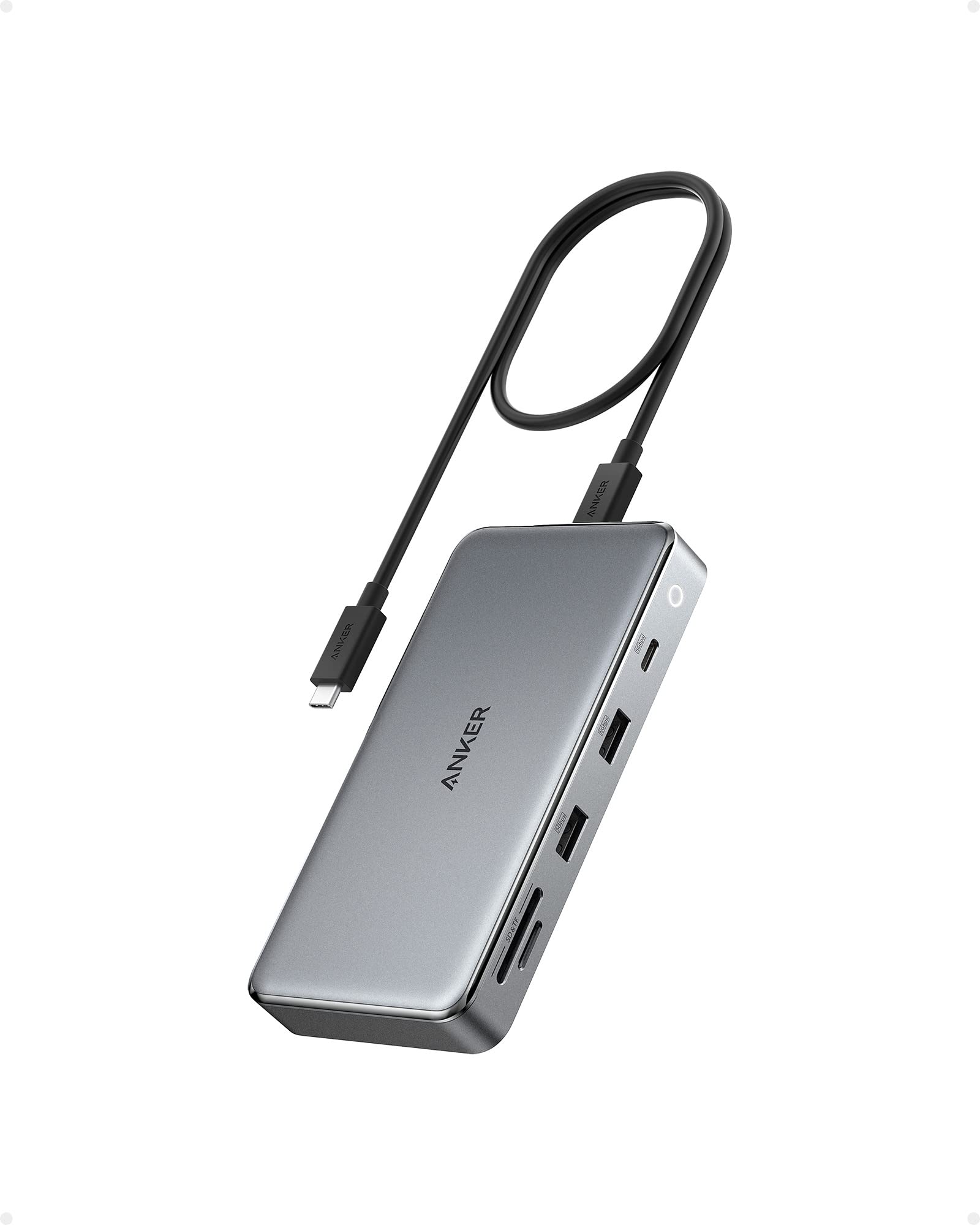 Anker 563 Usb C Hub (10 In 1, Dual 4K Hdmi), Docking Station Dual Monitor, With Max 100W Pd In, 5Gbps Usb Data Ports For Windows