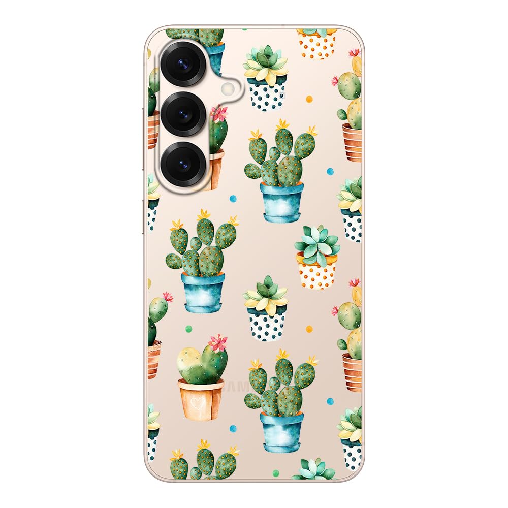 Blingy'S For Samsung Galaxy S25 Plus Case, Cute Cactus Design Fun Succulents Style Transparent Soft Tpu Protective Clear Case 6.