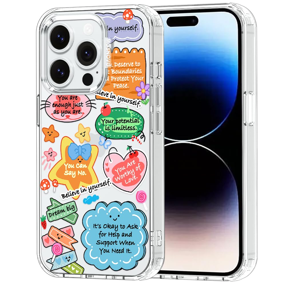 MOSNOVO for iPhone 14 Pro Case, Shockproof Military-Grade Protection 6.6ft Drop Tested, Clear Phone Case for iPhone 14 Pro, Self