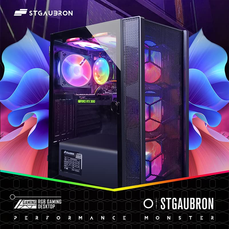 Stgaubron Gaming Pc Desktop Computer, Intel Core I7 Up To 3.9G, Geforce Rtx 3060 12G, 32Gb Ram, 1Tb Ssd, Wifi, Bt 5.0, Rgb Fan X