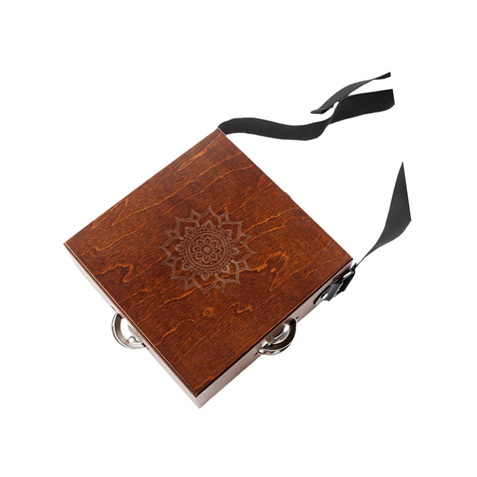 HEAVENGLOW Portable Cajon Compact Percussion Instrument for Street Performance Musician Square Brown