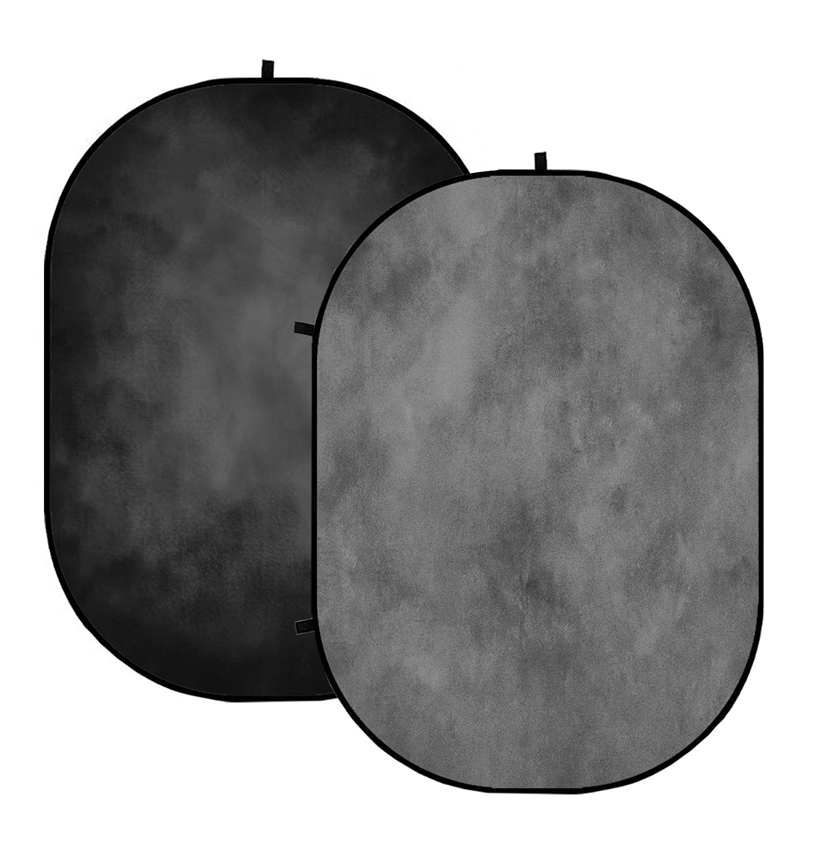 Kate Collapsible Backdrop Pop Up Photo Backdrops Folded Grey Black For Photography, For Video, For Broadcast, 5X6.5Ft