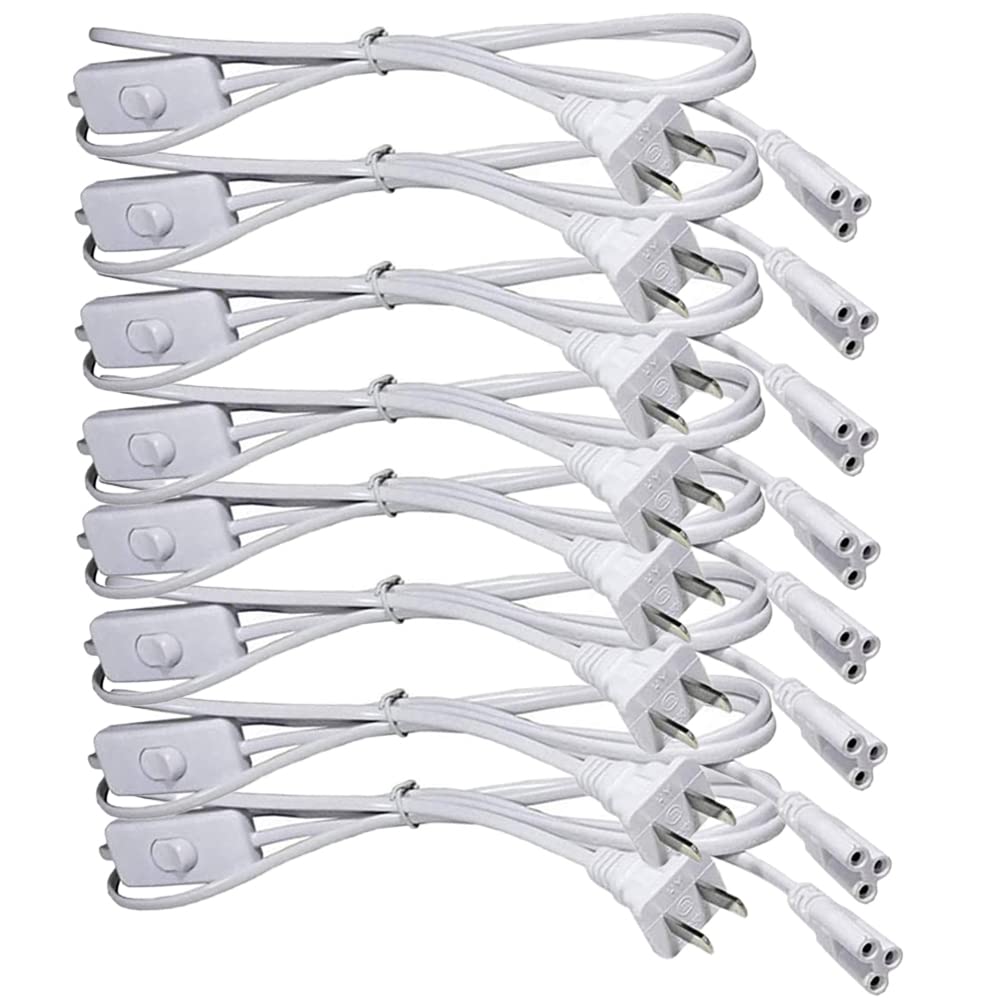 T5 T8 Led Tube Power Extension Cable With On/Off Switch,Led T5/T8 Light Tube Integrated Led Light Fixture Extension Cable Wire (6Ft/1.8M) (8)