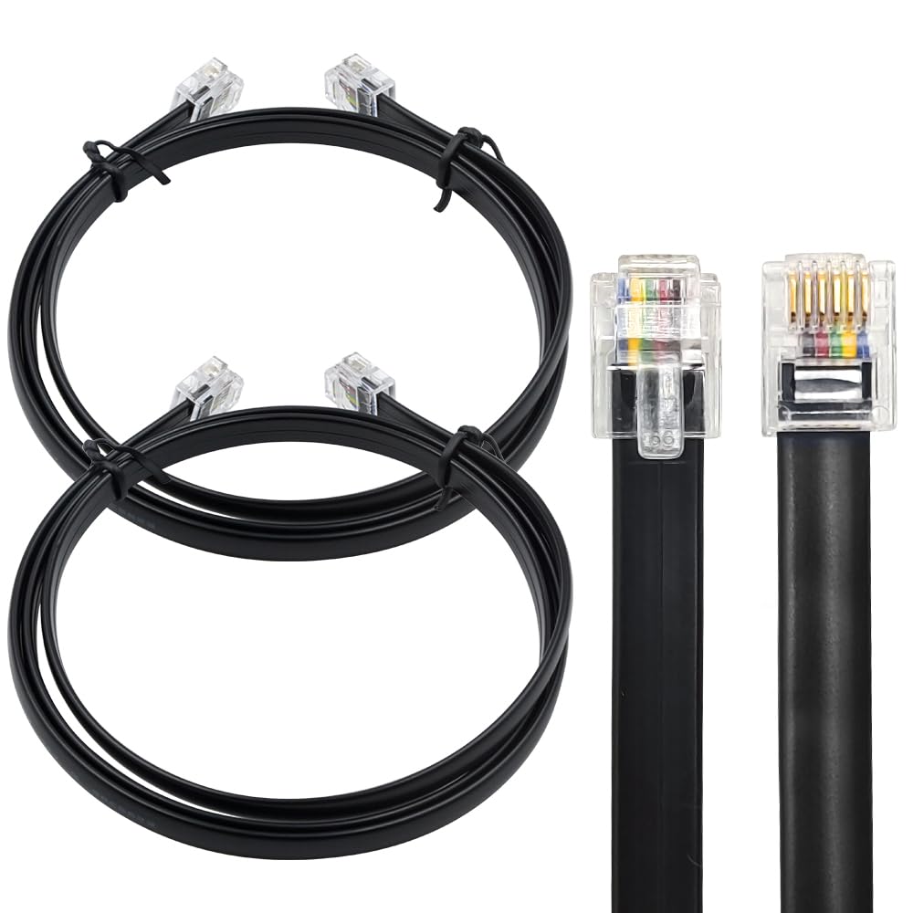 Connector Line Rj12 Xanham Rj12 Cable Short 3 Feet Telephone Line Cord With 6P6C Connector ...