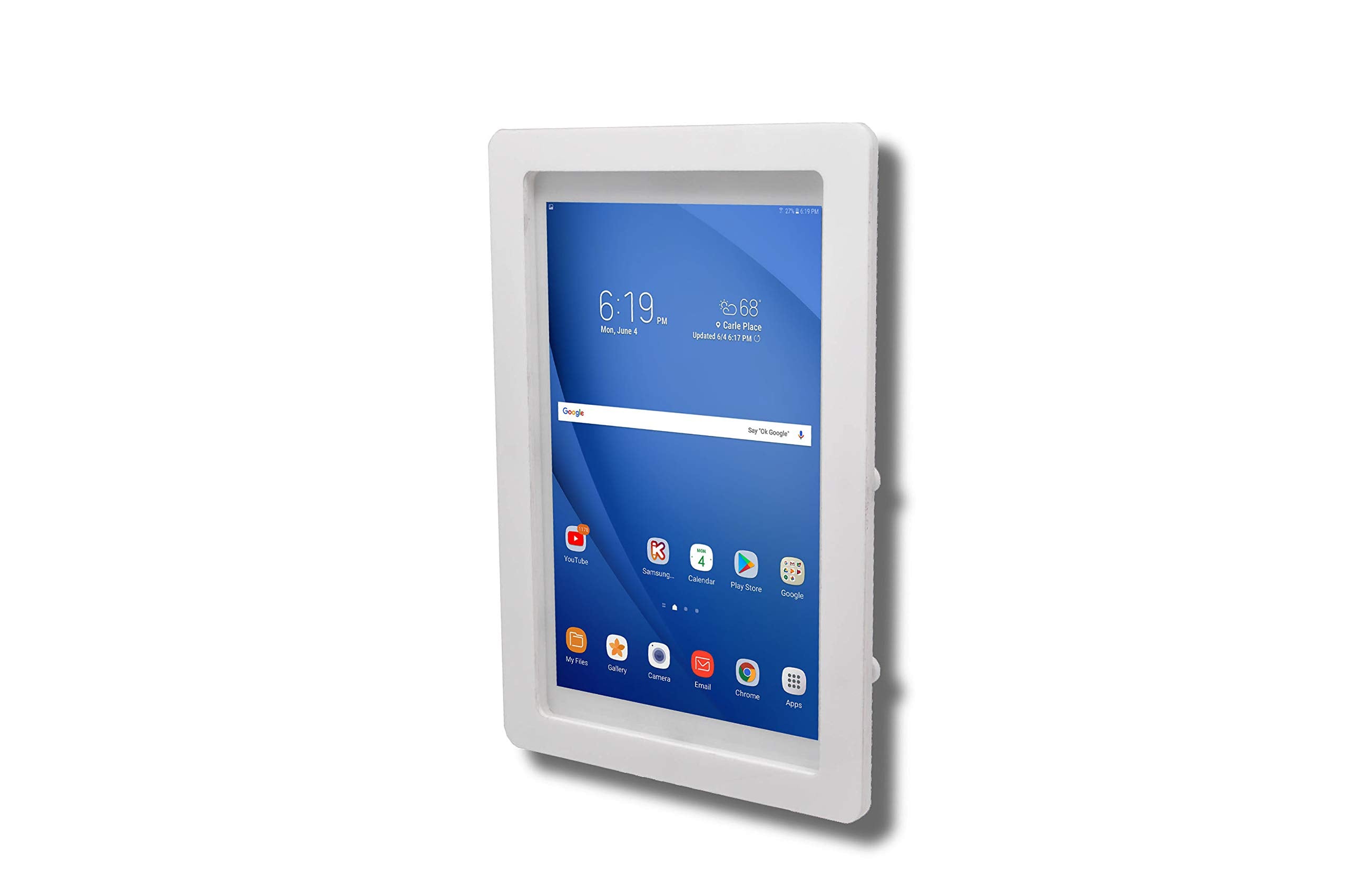 Tabcare Security Anti Theft Acrylic Vesa Enclosure For Samsung Galaxy Tab S9 S8 S7 11, S9 Fe 10.9 With Wall Mount Kit (White, Tab S9 S8 S7 11)