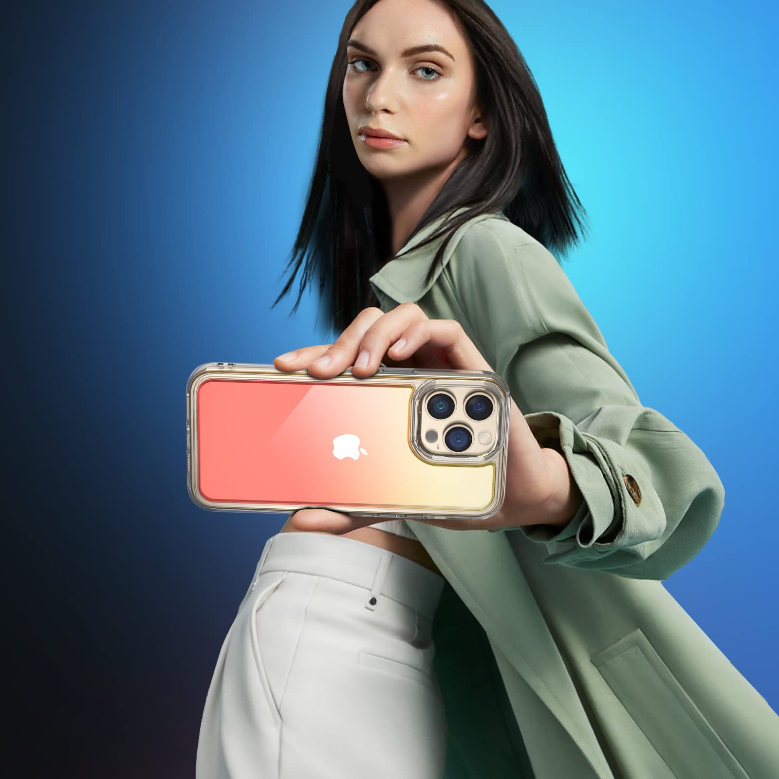 M Mybat Pro Clear Bicolor Case For Iphone 14 Pro Case 6.1 Inch, Slim Stylish Mood Series Military Grade Drop Shockproof Non-Yell