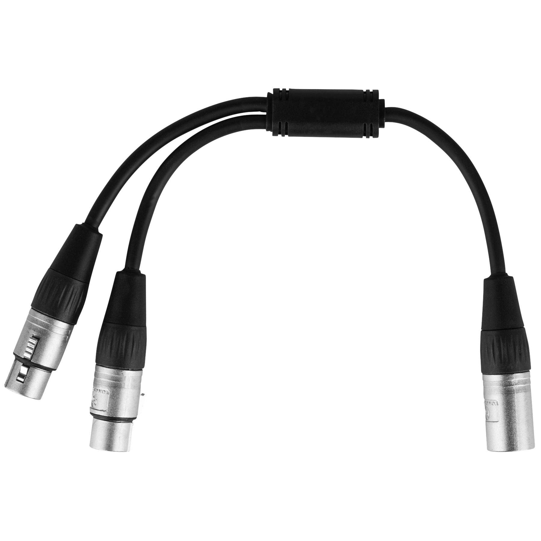 Talent Yxm2Xf01 Xlr Male To Dual Xlr Female Y Adapter Splitter Combiner Cable 1 Ft.