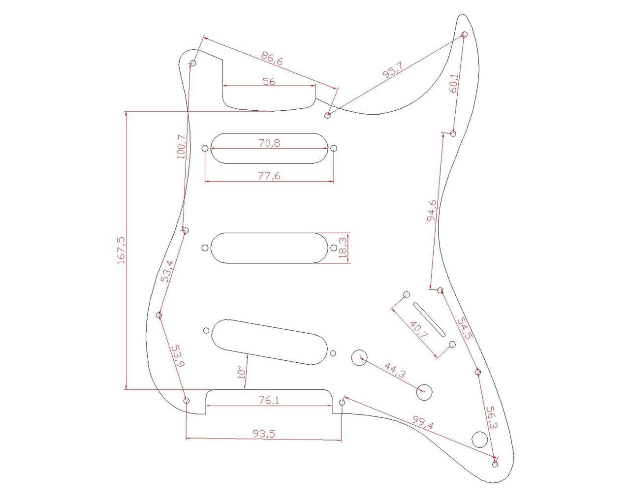 Kaish 11 Hole Strat Style Sss Pickguard St Back Plate Tremolo Trem Cover For Usa/Mexico Stratocaster/Strat Purple 3 Ply