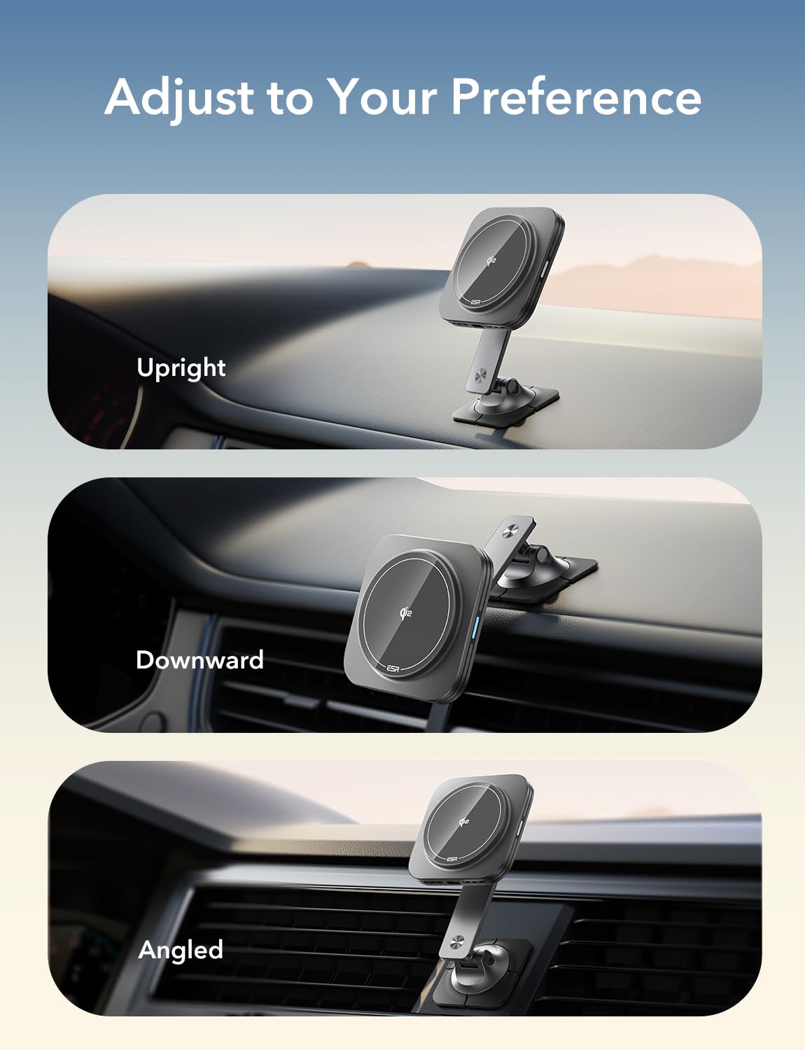 Esr For Qi2 15W Magsafe Car Mount Charger, Qi2-Certified Universal Dashboard/Tesla Magsafe Car Charger, Magnetic Wireless Car Ch