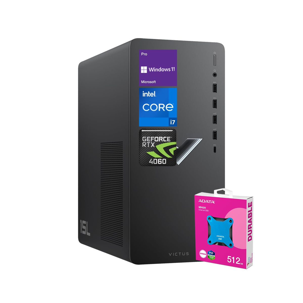 Hp Victus 15L I7 Rtx 4060 Premium Gaming Desktop, Intel I7-14700F (Beats I9-12900F), Geforce Rtx 4060, 32Gb Ram, 1Tb Ssd, Rj-45,