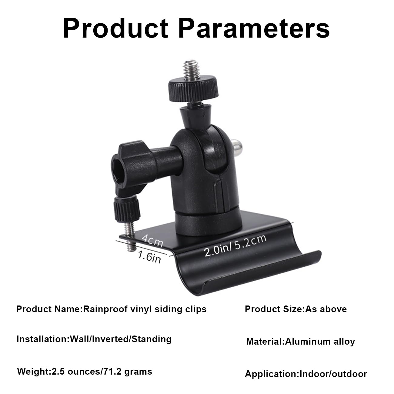 Owokiso Universal Vinyl Siding Hooks For Any Security Cameras With 1/4'' Thread Screw, Compatible With Arlo, Eufy, Wyze, Google