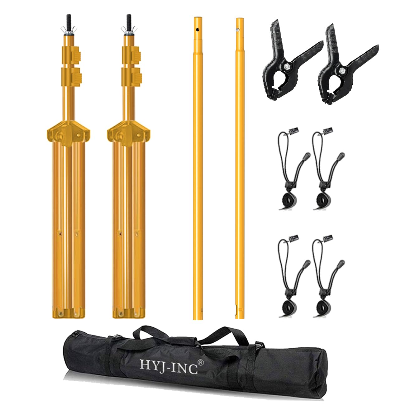 Hyj Inc 10Ft X 7Ft   Gold Adjustable Photography Backdrop Support System Photo Video Studio Background Stand Kit With Carry Bag