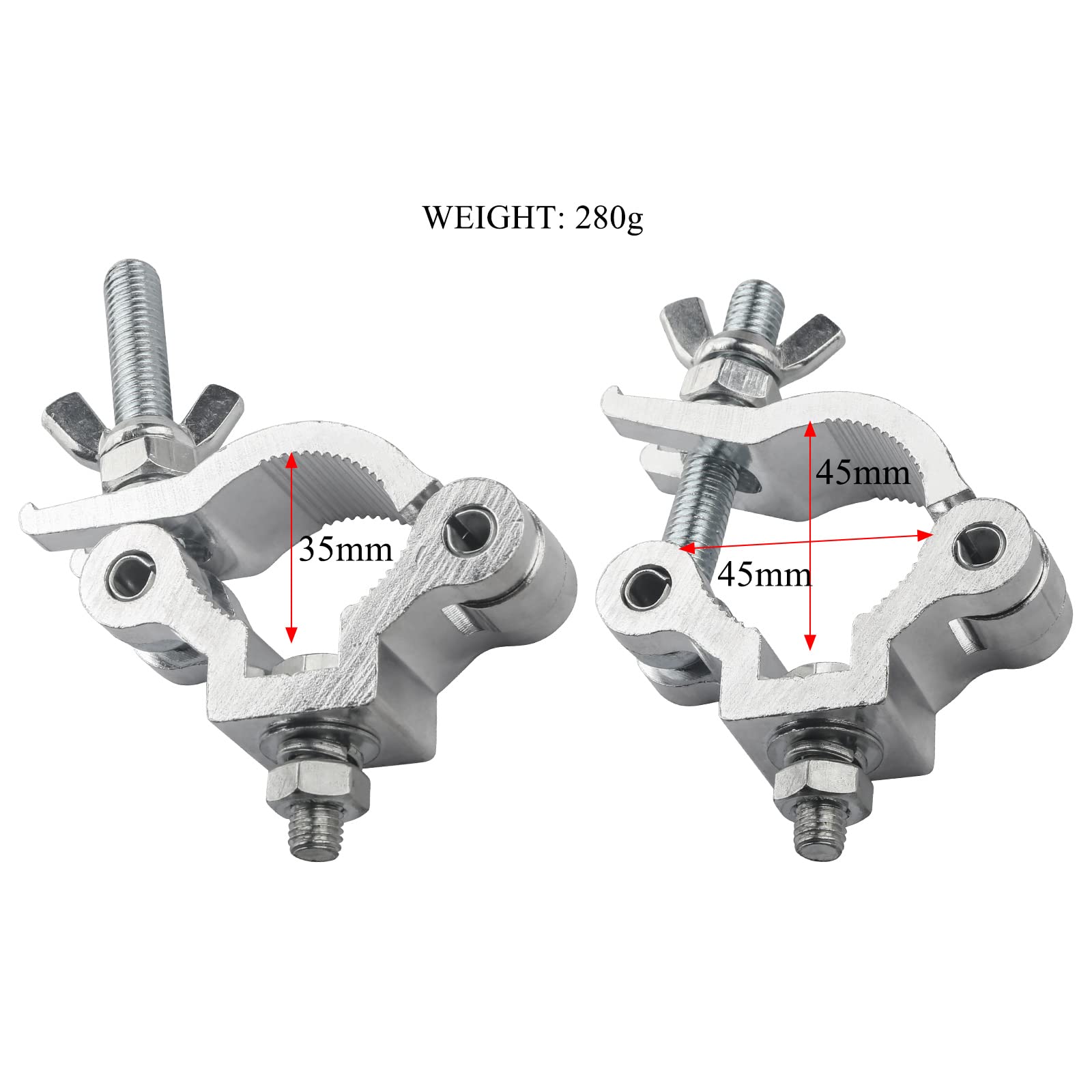 2Pack Clamps For Lights Stage Lighting Accessories, Lighting O Clamps Pole Clamp Quick Release Truss Clamp, 38Mm 42Mm Half Coupl