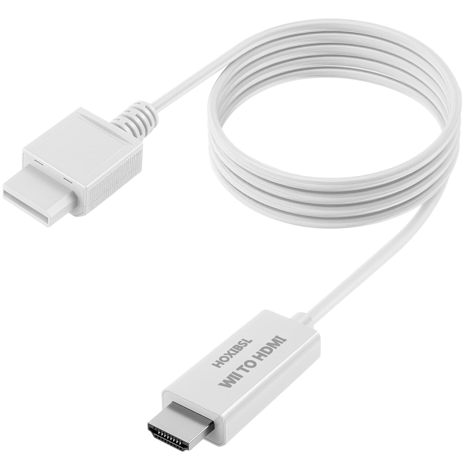 HOXIBSL 5ft WII to HDMI Converter Cable Adapter,for use with Full HD 1080P Devices with an HDMI Port,Compatible with WII,U,HDTV,