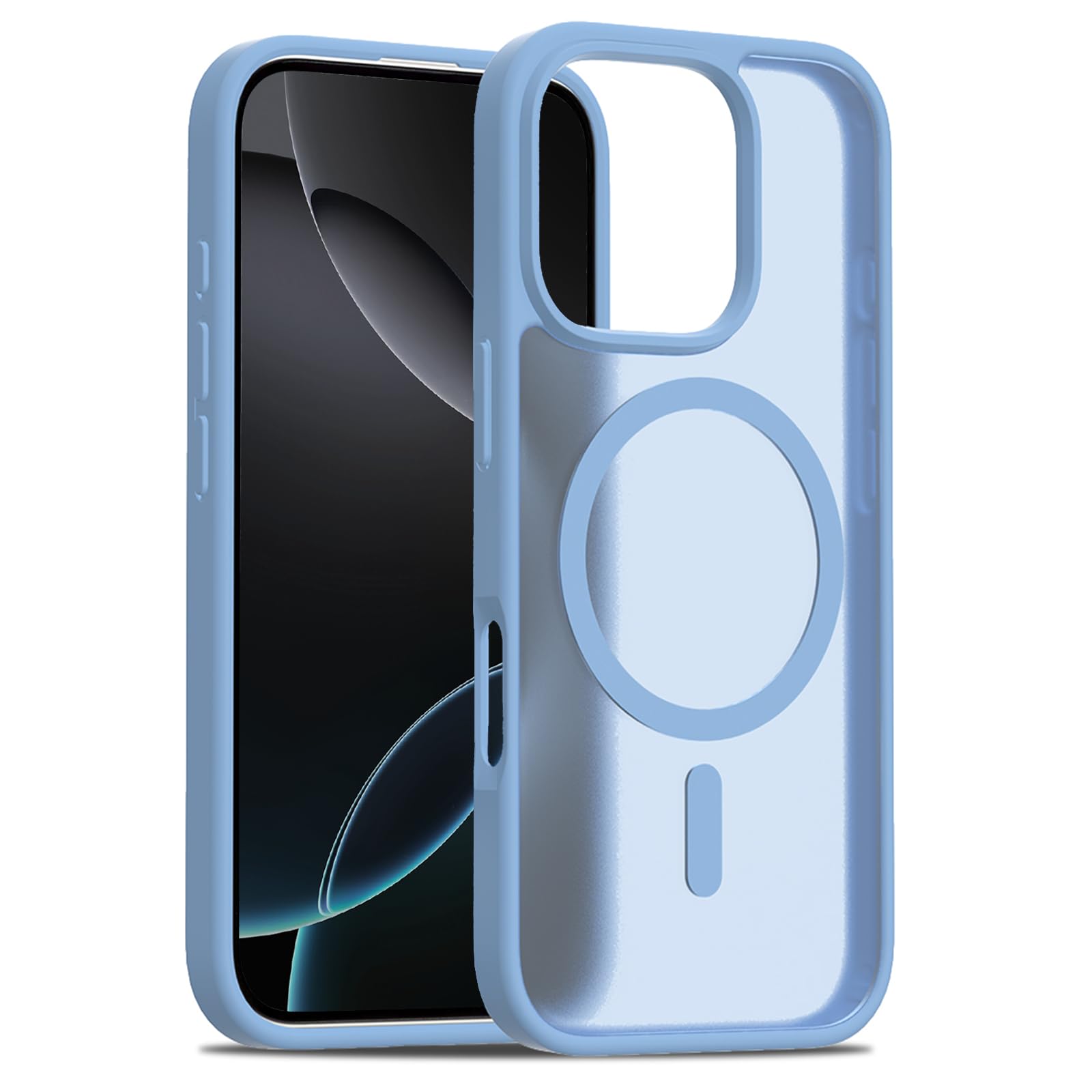 PinLiSheng Magnetic for iPhone 16 Pro Max Case [Mil-Grade Drop Protection] [Compatible with Magsafe] Shockproof Slim Translucent