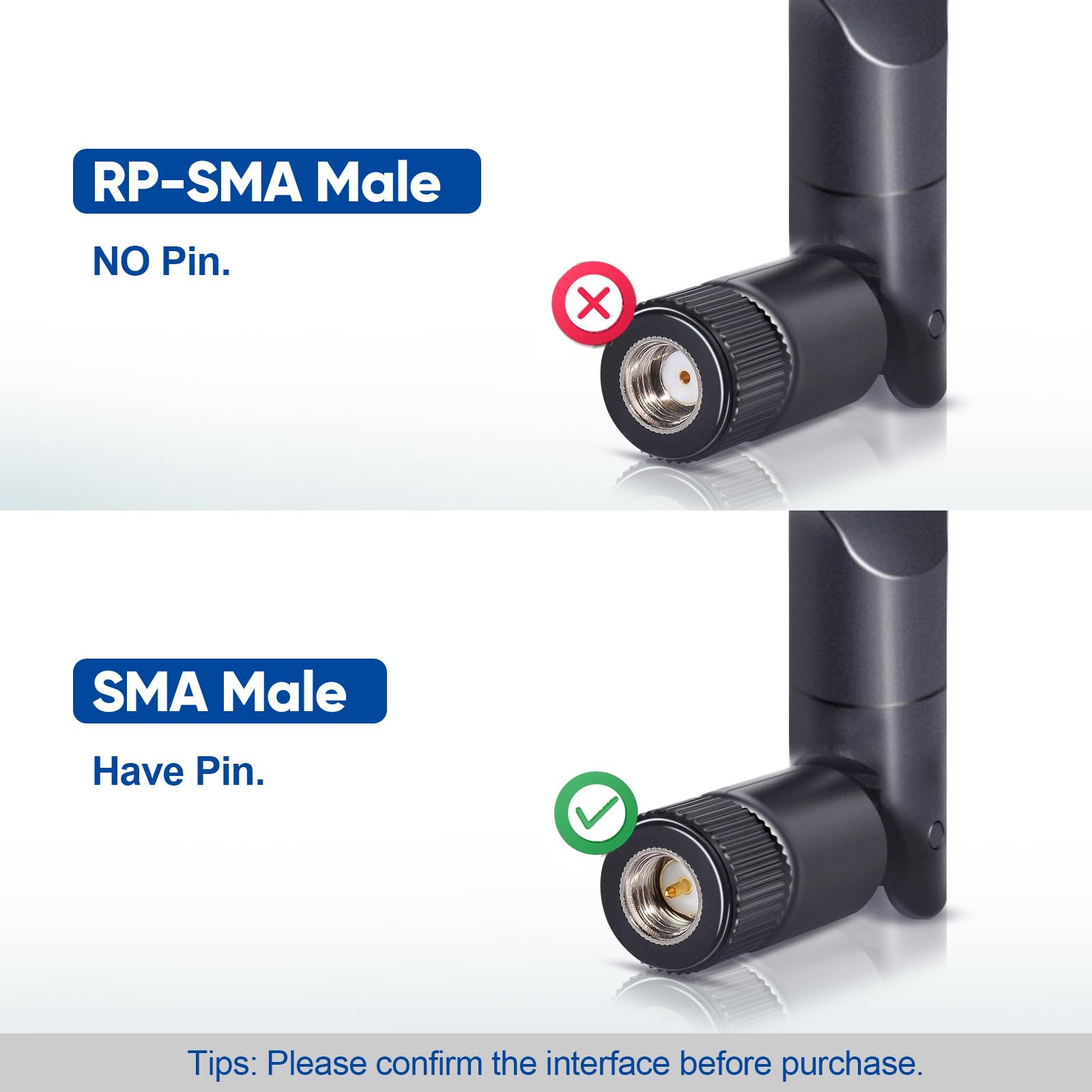 Bingfu 4G Lte 8Dbi Sma Male Antenna (2 Pack) Compatible With 4G Lte Wireless Cpe Router Hotspot Cellular Gateway Trail Camera Ga