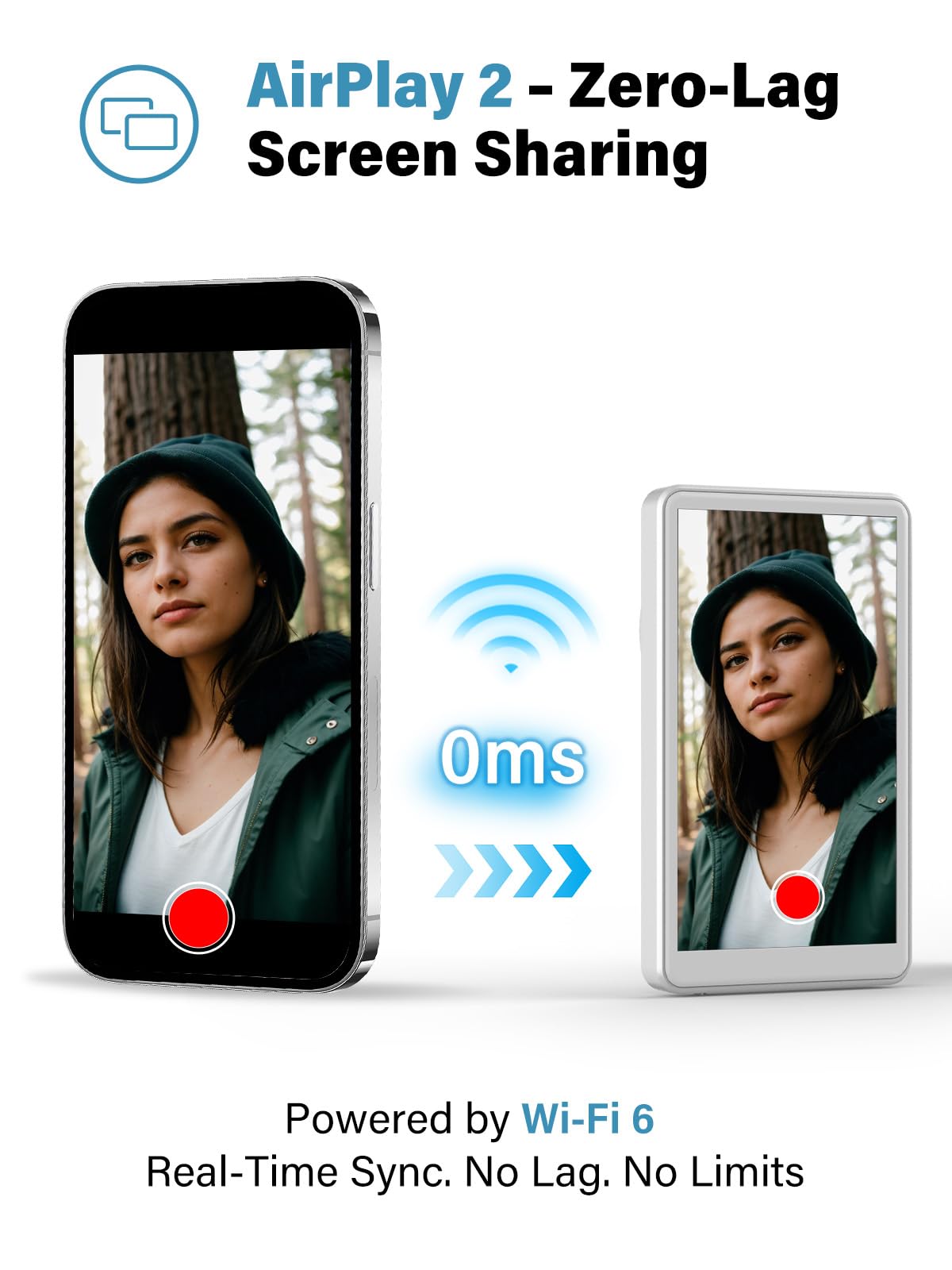 Oplope Selfie Monitor Screen For Iphone 12-16 | Magnetic Back Camera Vlog Monitor With 4K/60Fps | Wireless Zero-Delay & 33Ft Rem