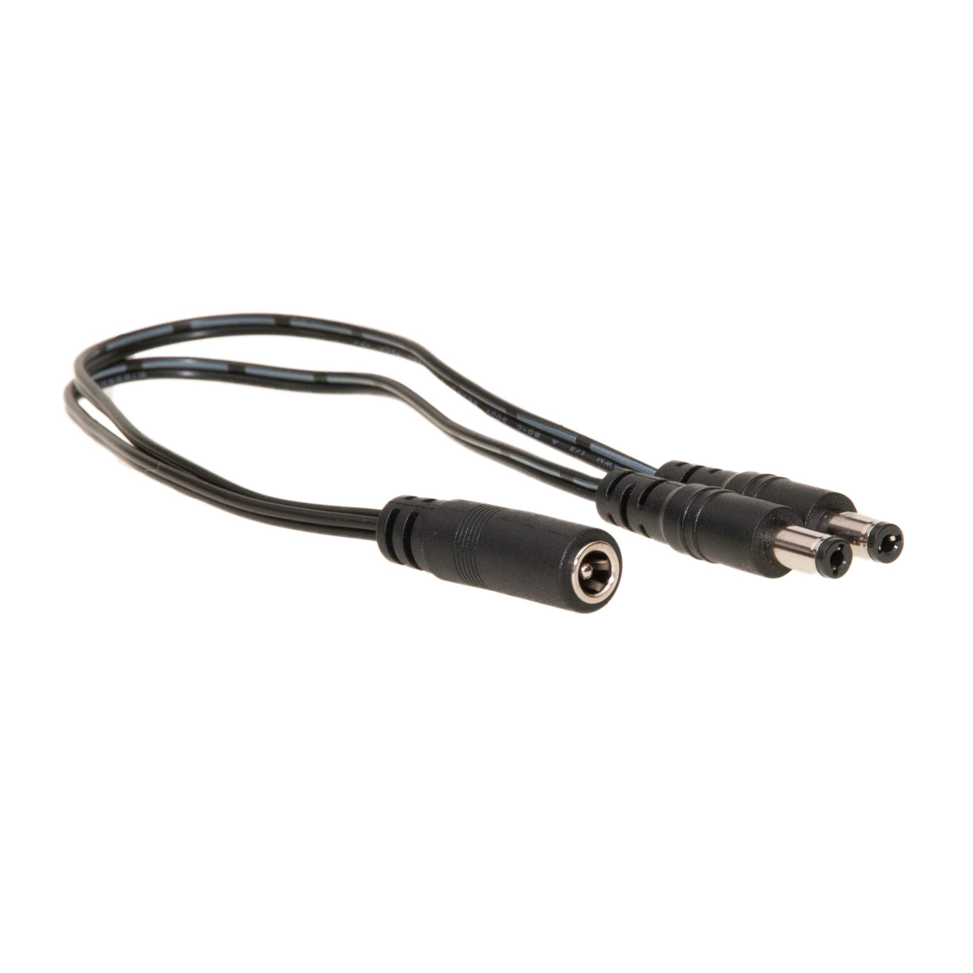 Dc Power Y Cable, Female Dc Socket To Dual Male Dc Plug, 1 Foot