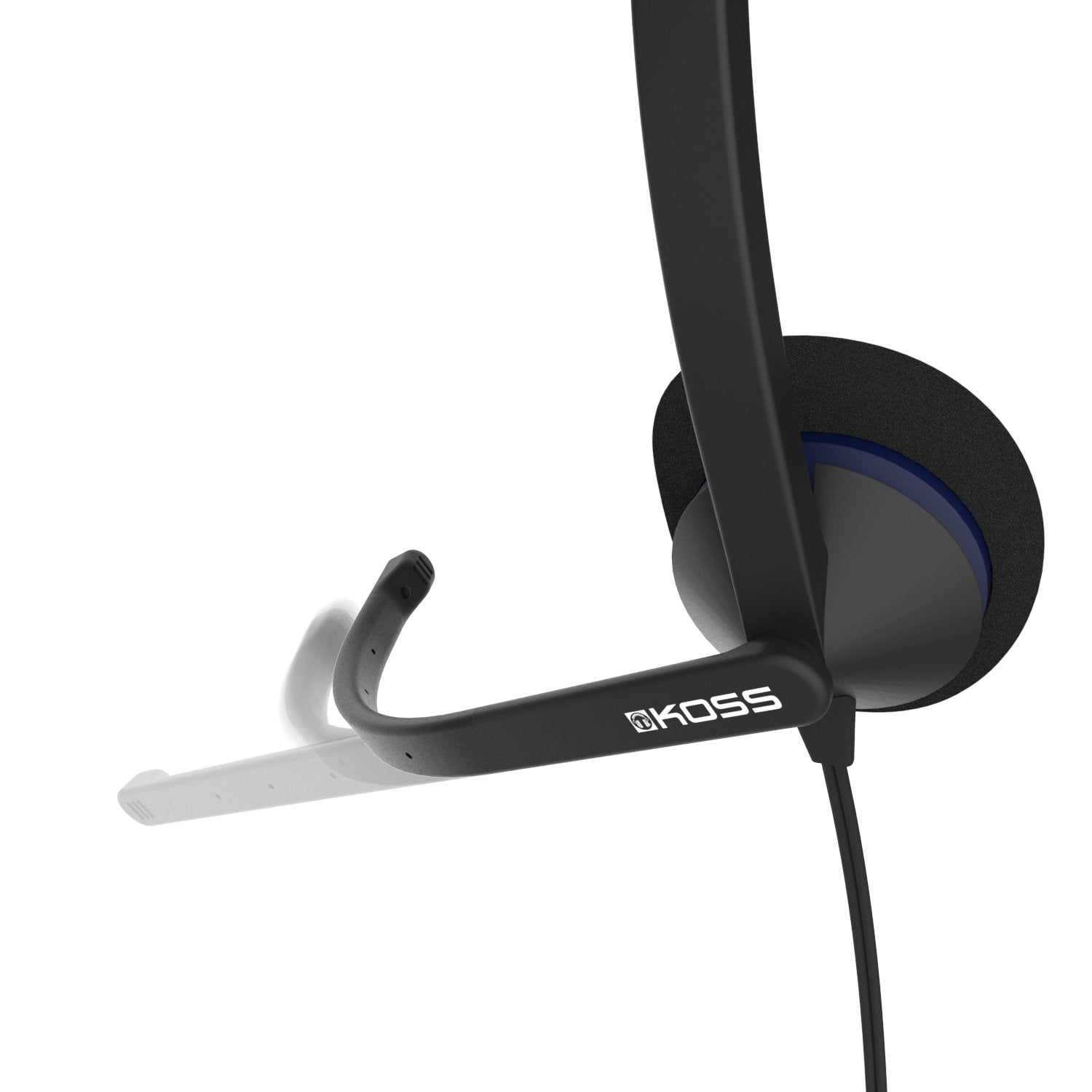 Koss Cs195 Usb Single-Sided On-Ear Communication Headset, Noise-Cancelling Electret Microphone, Flexible Microphone Arm, Wired W