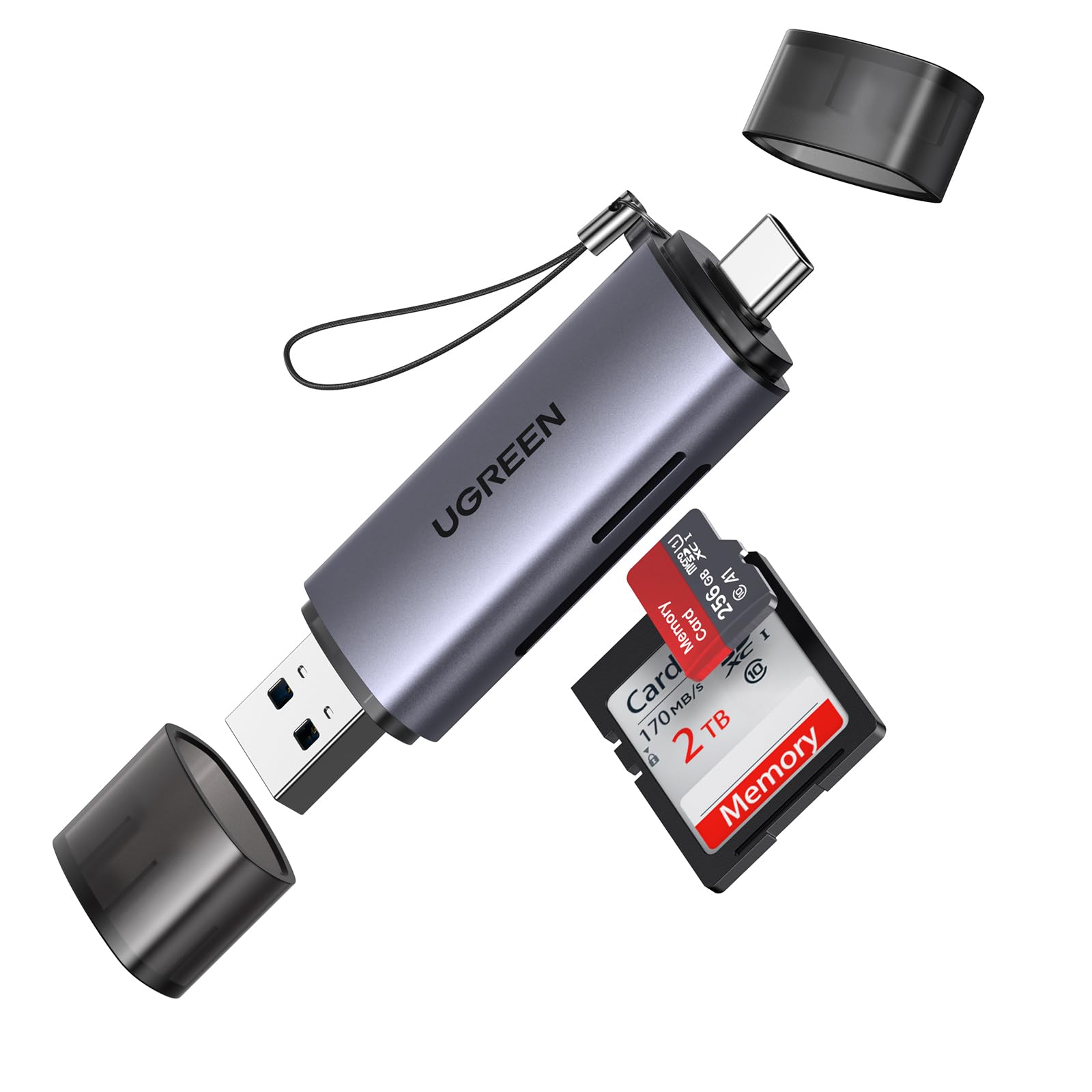 UGREEN SD Card Reader USB C, USB 3.0 Micro SD Card Reader 2 in 1 Memory Card Reader for MicroSD SDHC SDXC Compatible with PC Com