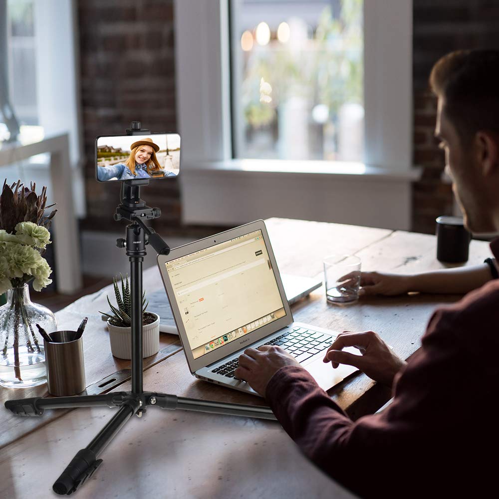 Abithid Camera Tripod For Dslr,Phone Holder Tripod For Camera, Compact Light Video Vlog Blogging Stand With Quick Plate And 360P