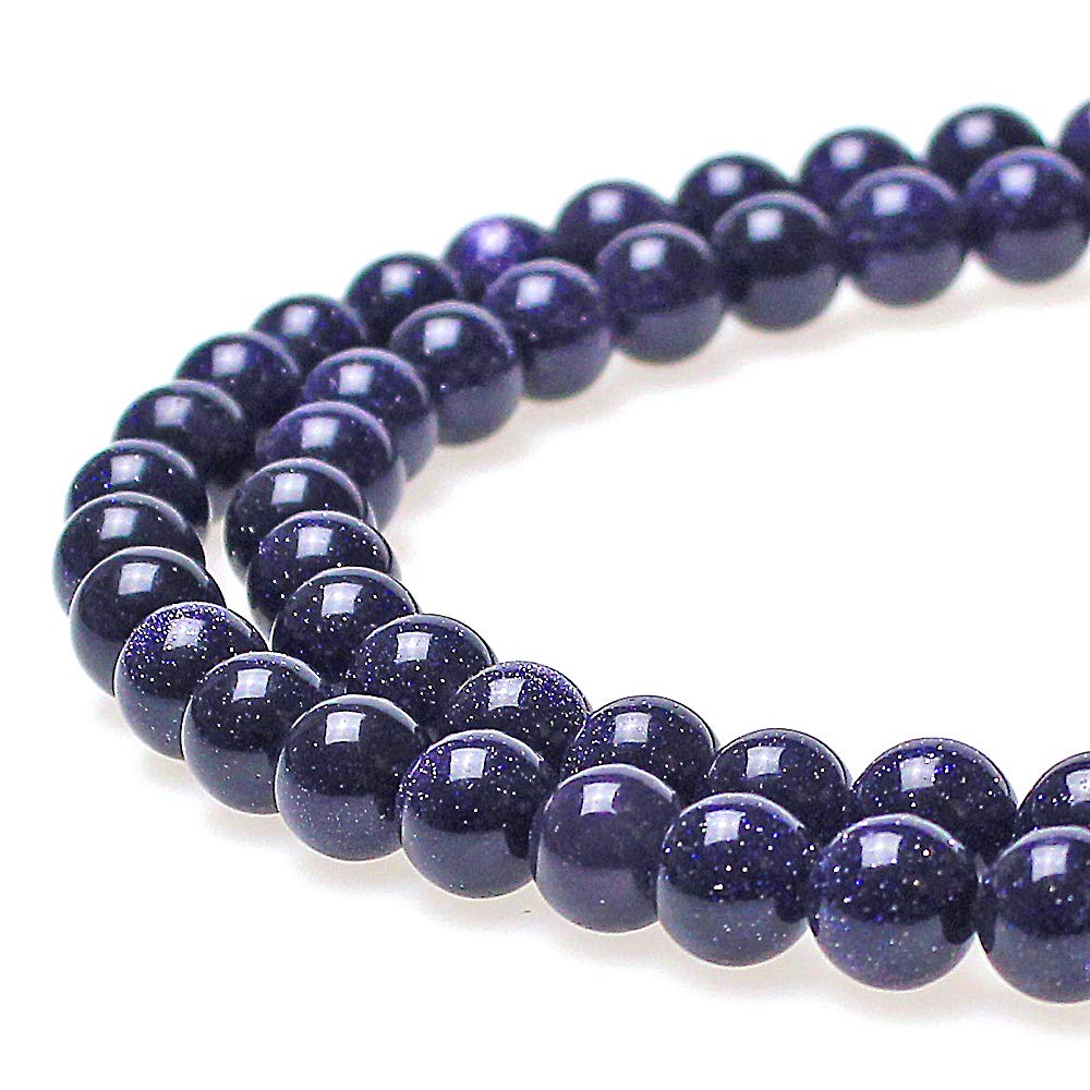 Mjdcb Natural Stone Beads Blue Sand Stone Round Loose Beads For Jewelry Making Diy Bracelet Necklace (4Mm)