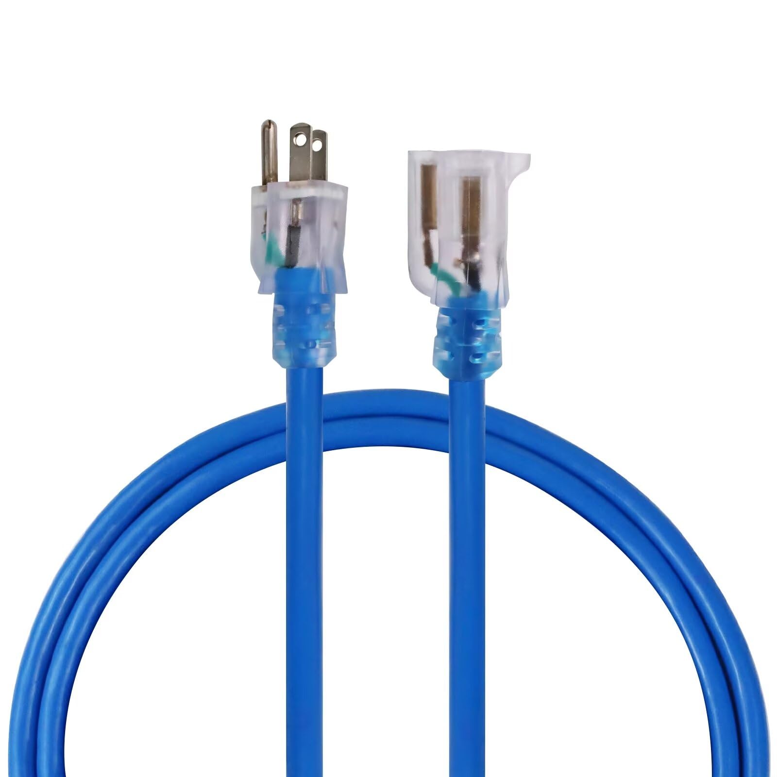 Ultra Explorer Indoor Extension Cord Waterproof 3 Ft, 12 Gauge Heavy Duty Blue Extension Cord Sjtw, Flexible Cold Resistant 3 Pr