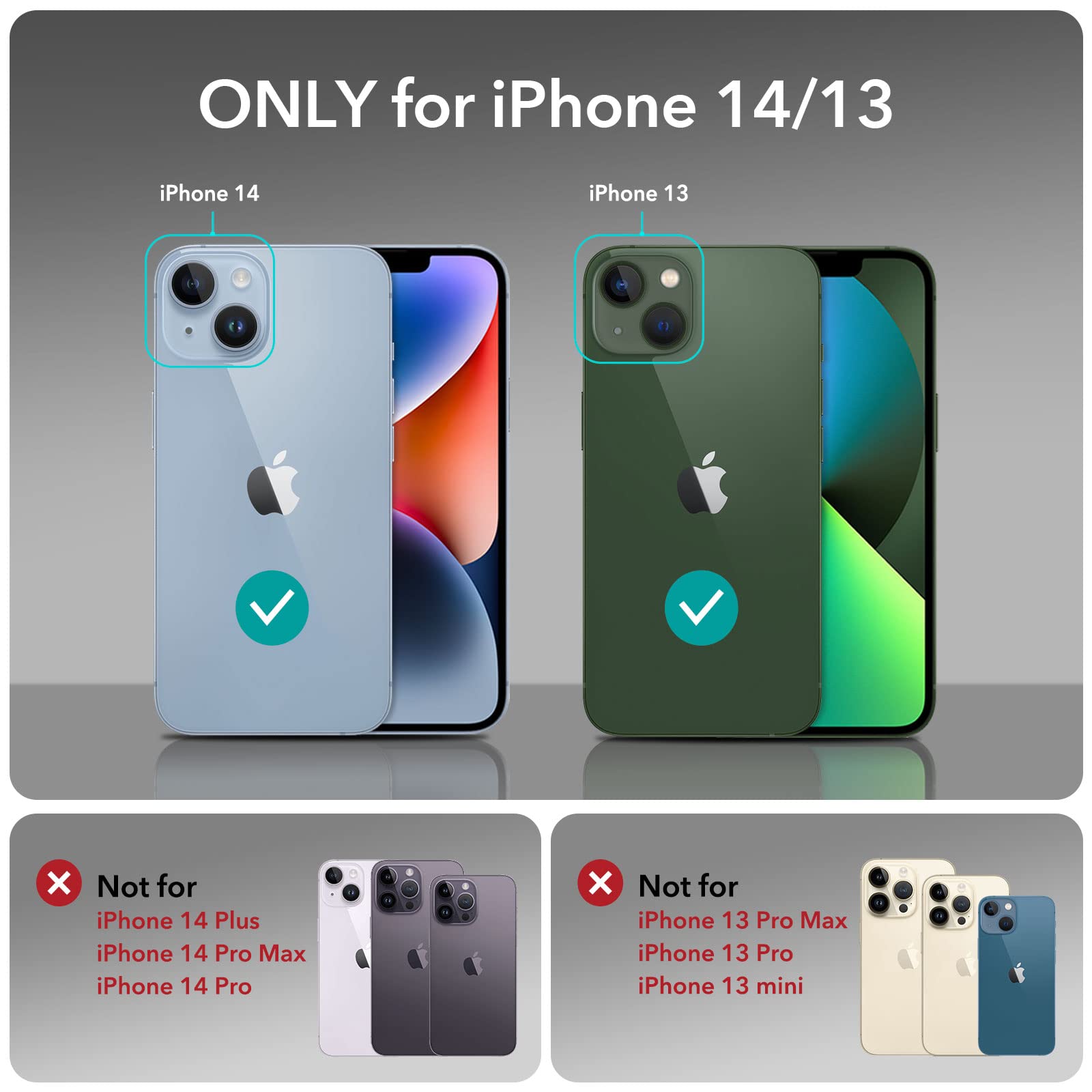 Esr Metal Kickstand Case Compatible With Iphone 14 Case And Iphone 13 Case, 3 Stand Modes, Military Grade Drop Protection, Suppo