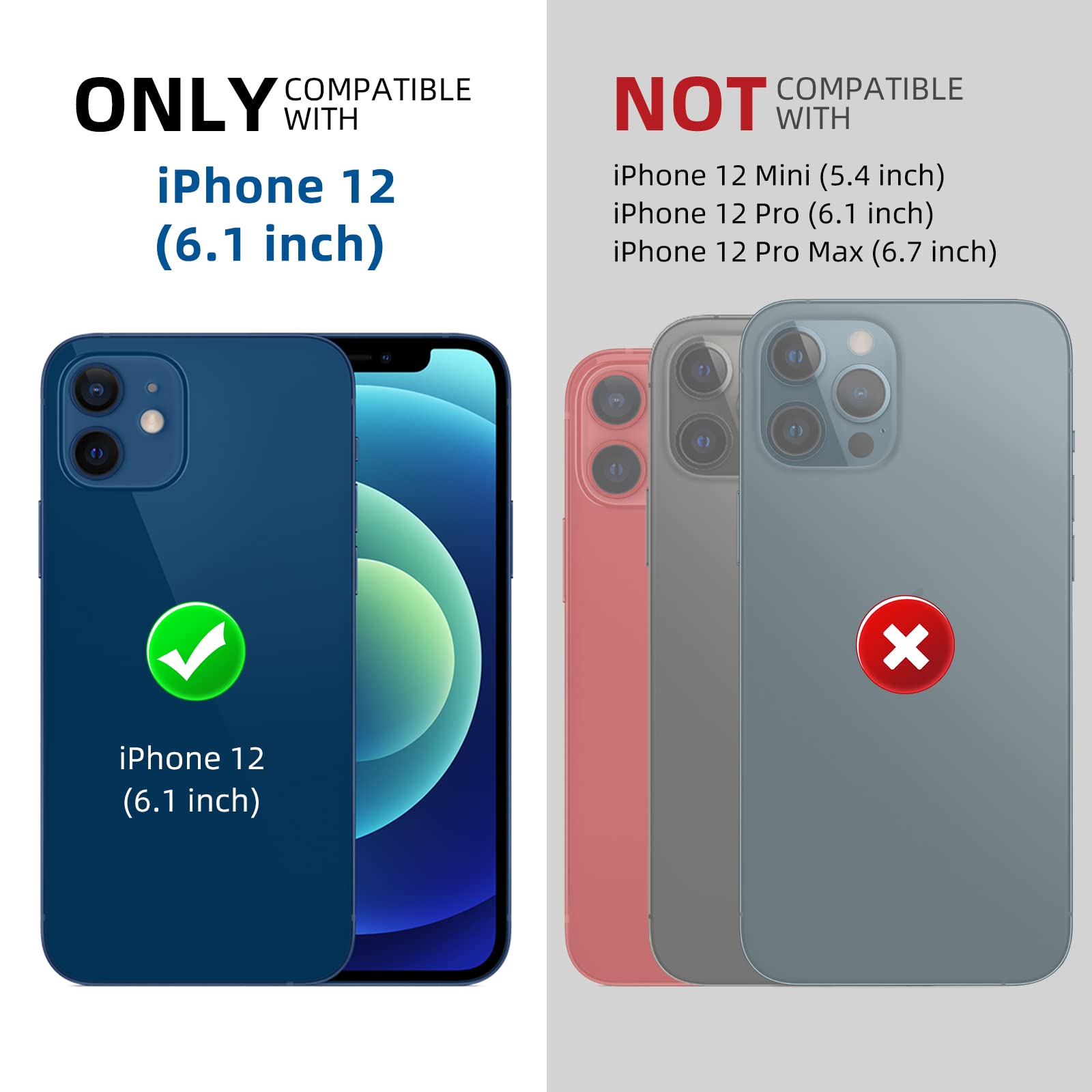 Beasyjoy For Iphone 12 Case Waterproof, Metal Military Grade Shockproof Case With Built In Screen Protector, Full Body Protectiv