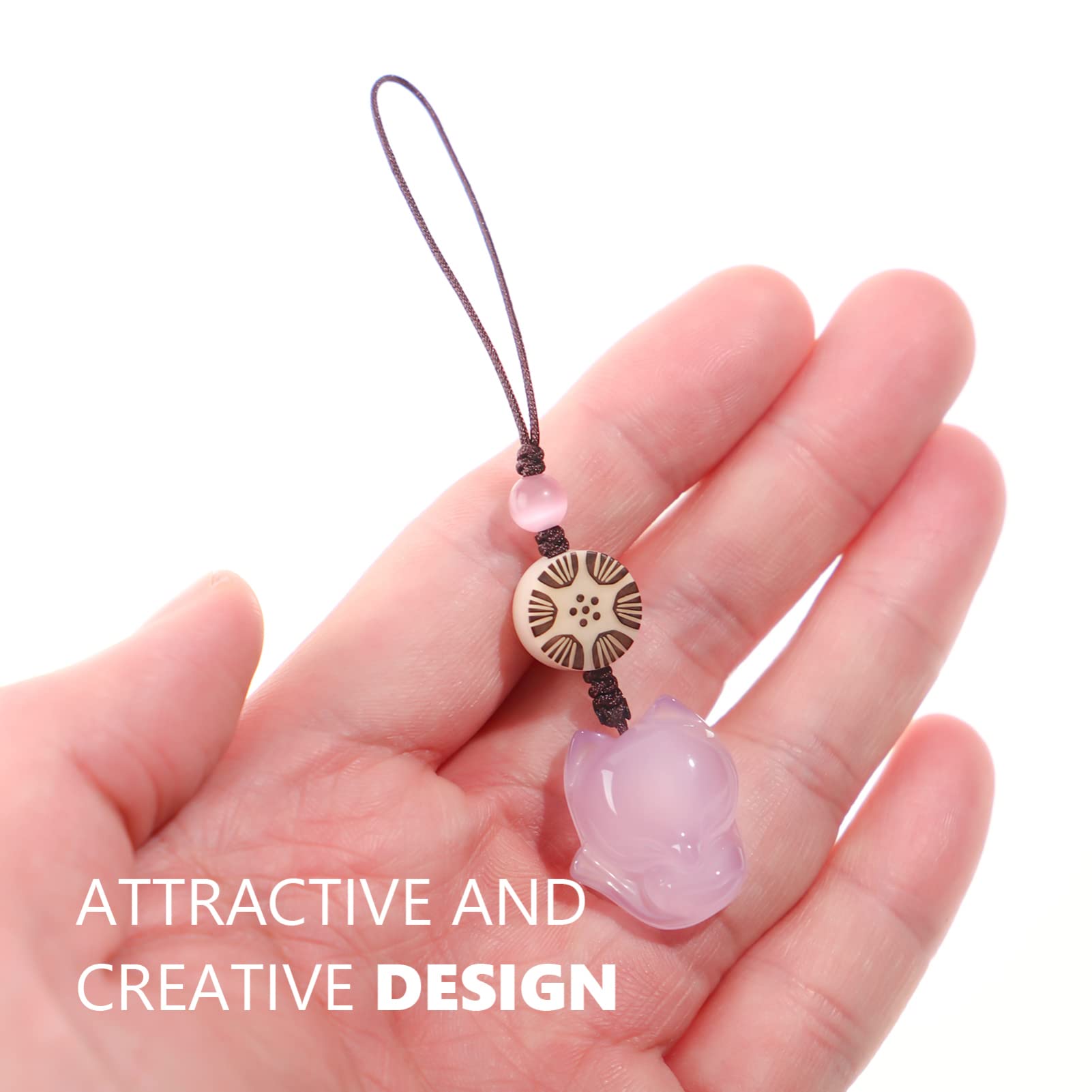 Hemobllo Cell Phone Strap Cartoon Fox Phone Charm Key Chain Car Key Purse Pendant Hanging Pendants Decor Pink