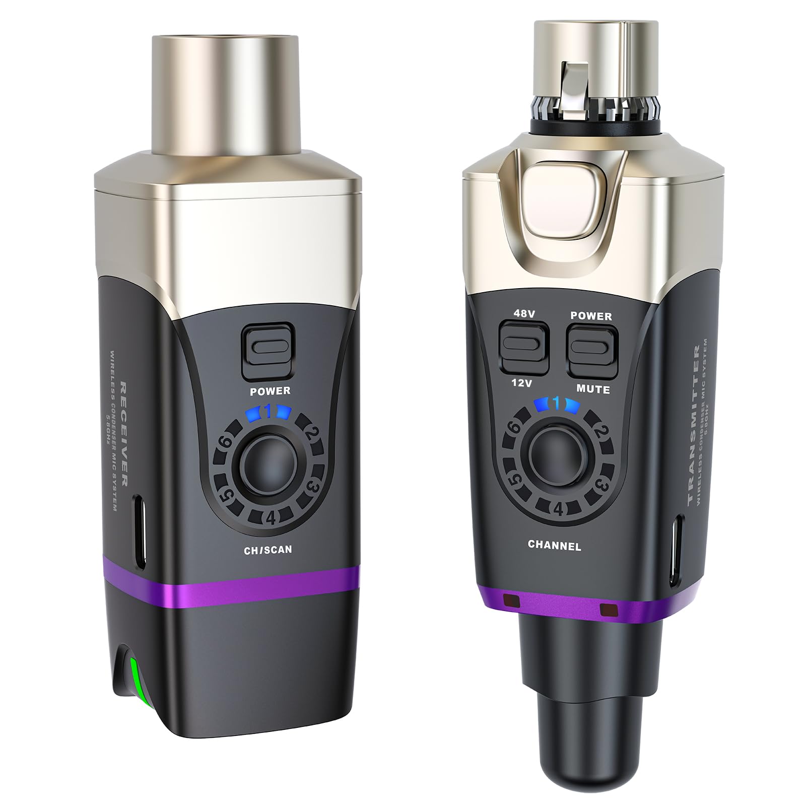 Xvive U35C Wireless Microphone System 5.8GHz Wireless XLR Transmitter and Receiver for Condenser Microphone, Audio Mixer, PA Sys