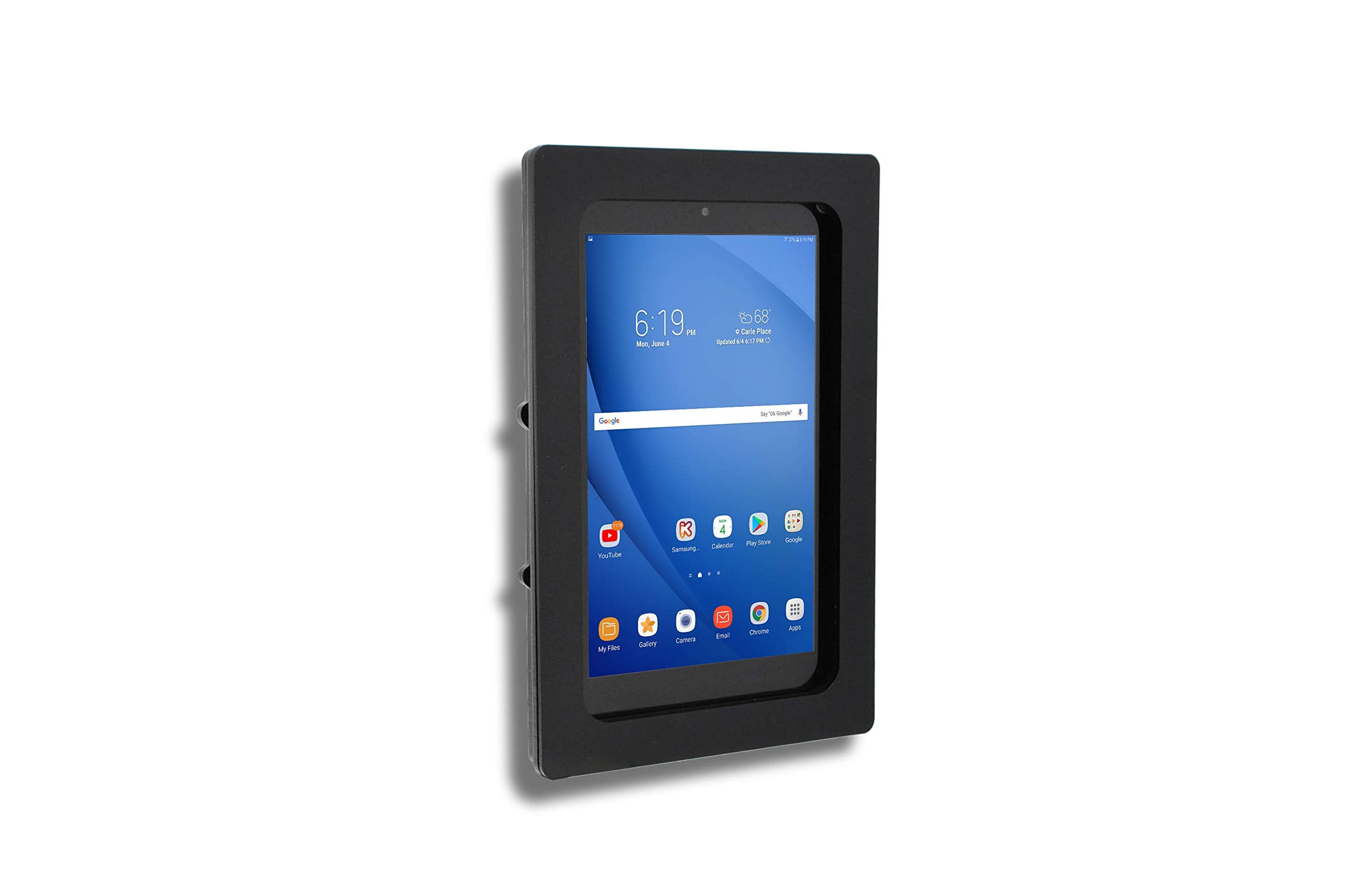 Tabcare Anti Theft Acrylic Vesa Enclosure For Galaxy Tab A 8.4' 2020 Tablet With Free Wall Mount Kit & 90 Degree Angle Usb C Cable (Tab A 8.4 2020 Sm T307, Black)