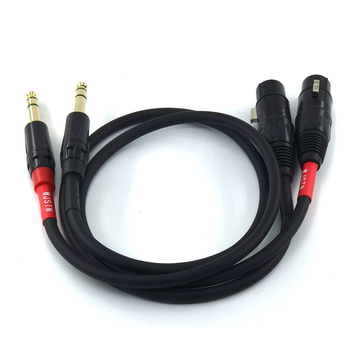 Suanqi Xlr To 1/4 Trs Stereo Adapter, 6.35Mm Dual Channel To 3 Pin Xlr (Female), Xlr To 1/4 Stereo Balanced Microphone Stereo Un