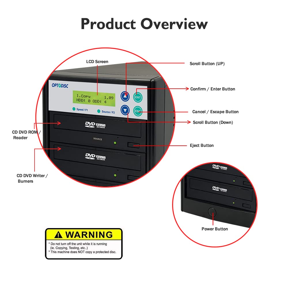 Optodisc 1 To 3 24X Burner M Disc Support Cd Dvd Duplicator   Standalone Copier Duplication Tower Opto S3T Dvd Bk