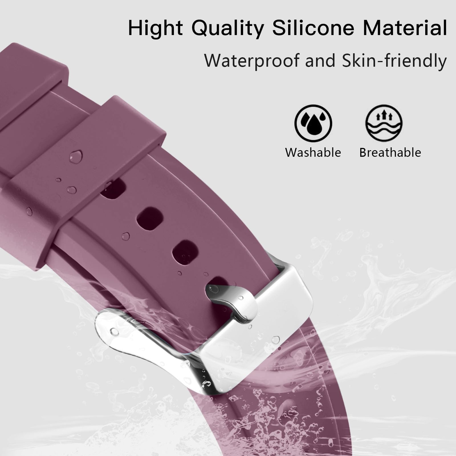 Lerobo Sport Bands Compatible For Samsung Galaxy Watch 4 & 5 & 4   Adjustable Size 44Mm 216Mm   Soft Silicone Rubber Material