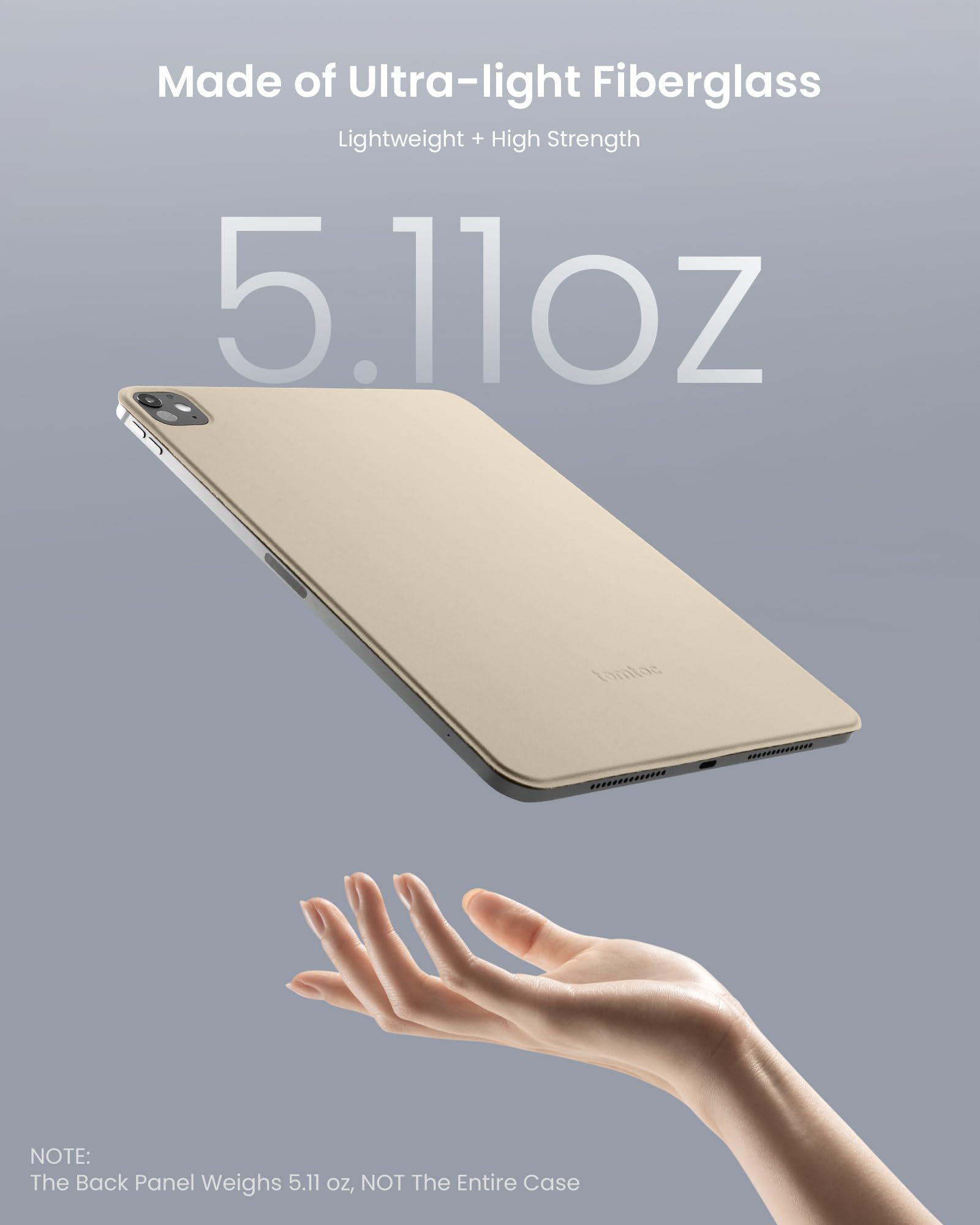 Tomtoc Ipad Pro Detachable Folio Case For 2024 New 13 Inch Ipad Pro M4 Only, Separable Slim Protective Panel & 4 Modes With Ultra Light Fiberglass Material, Support Apple Pencil Pro & Auto Wake/Sleep