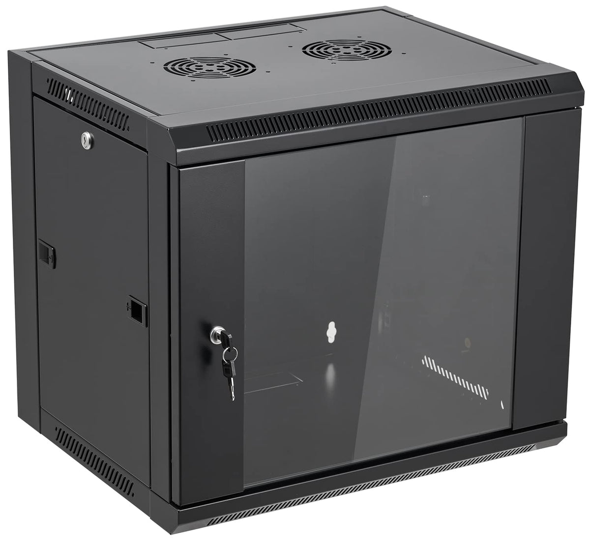 Tedgetal 9U Wall Mount Server Cabinet Network Rack Enclosure Locking Glass Door