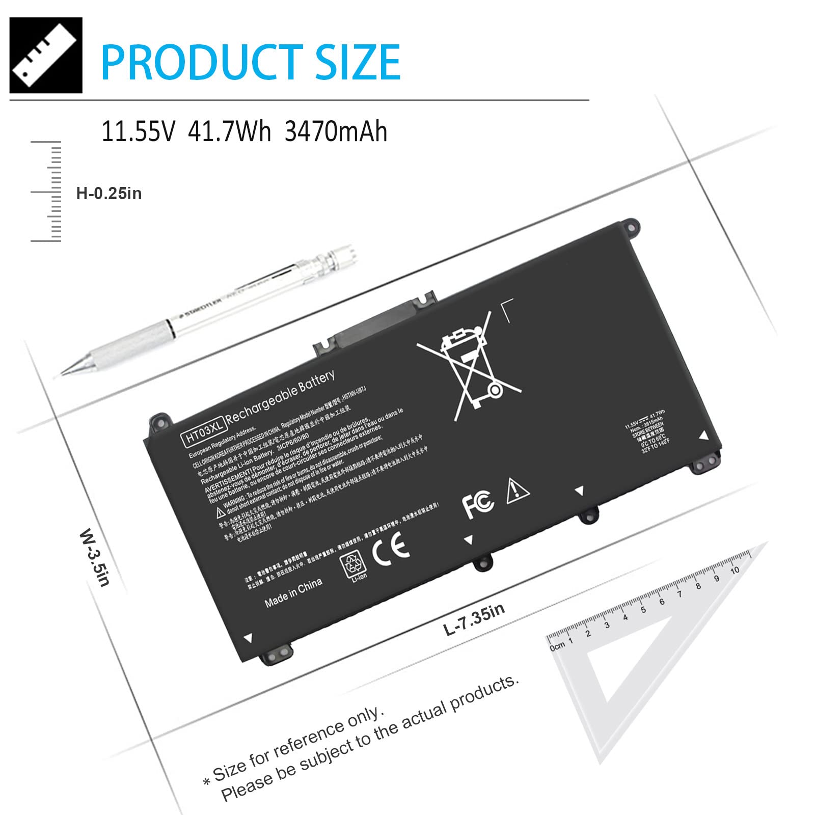 Ht03Xl L11119 855 Hp Battery, Hp Pavilion Laptop Battery Replacement 14 Ce 14 Cf 14 Ck 14 Cm 14 Df 14 Ma 14Q Cs 14Q Cy 14S Cf 14