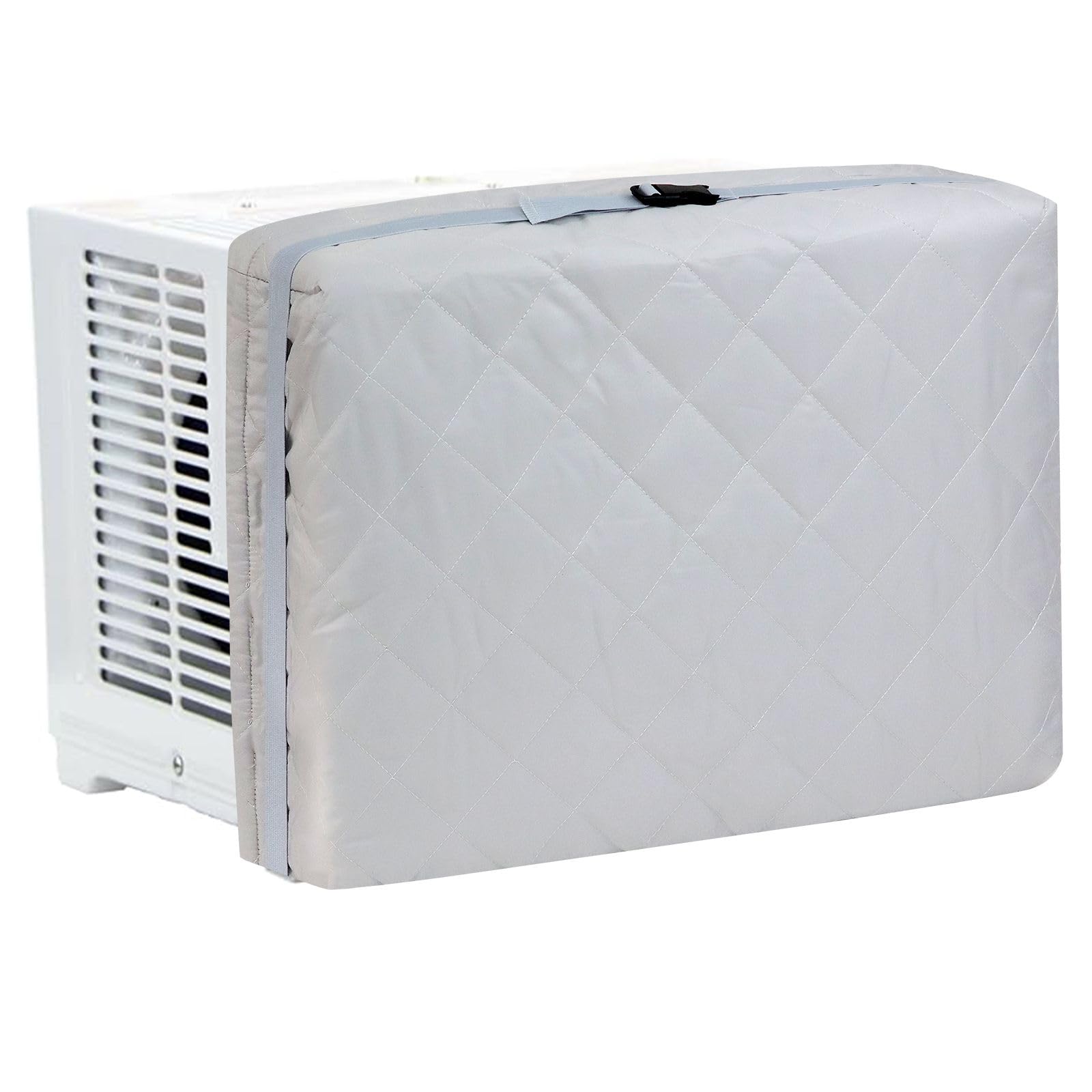 Demao Indoor Air Conditioner Cover, Cotton Filled Grey Window AC Cover - Indoor Use Only, Premium Dust Protection with Double La